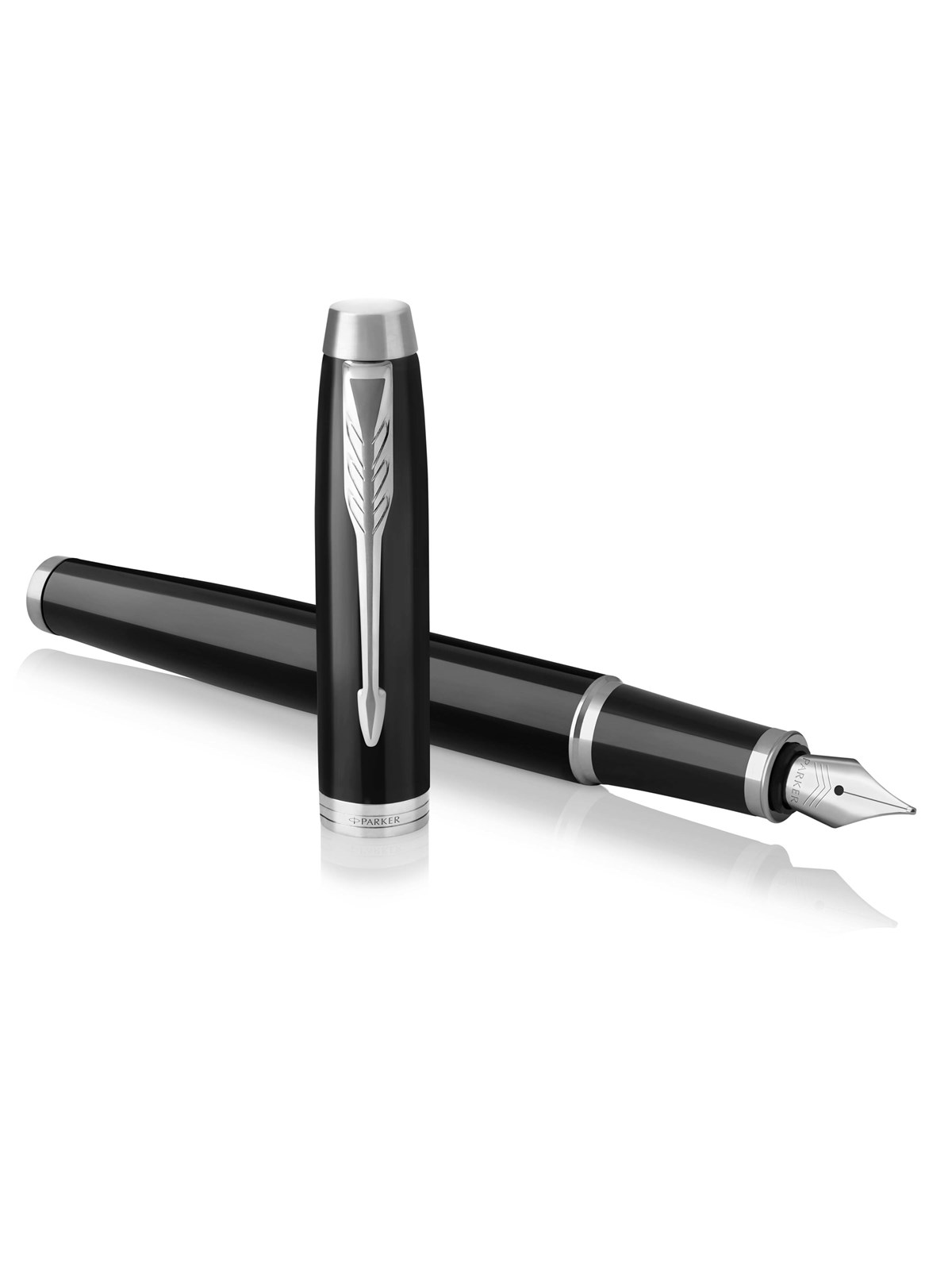 Parker IM Füller | Schwarze Lackierung Mit Chromzierteilen | Füllfederhalter Mit Feiner Feder | Blaue Tinte | Geschenkbox - Utensilien Zum Schreiben 
