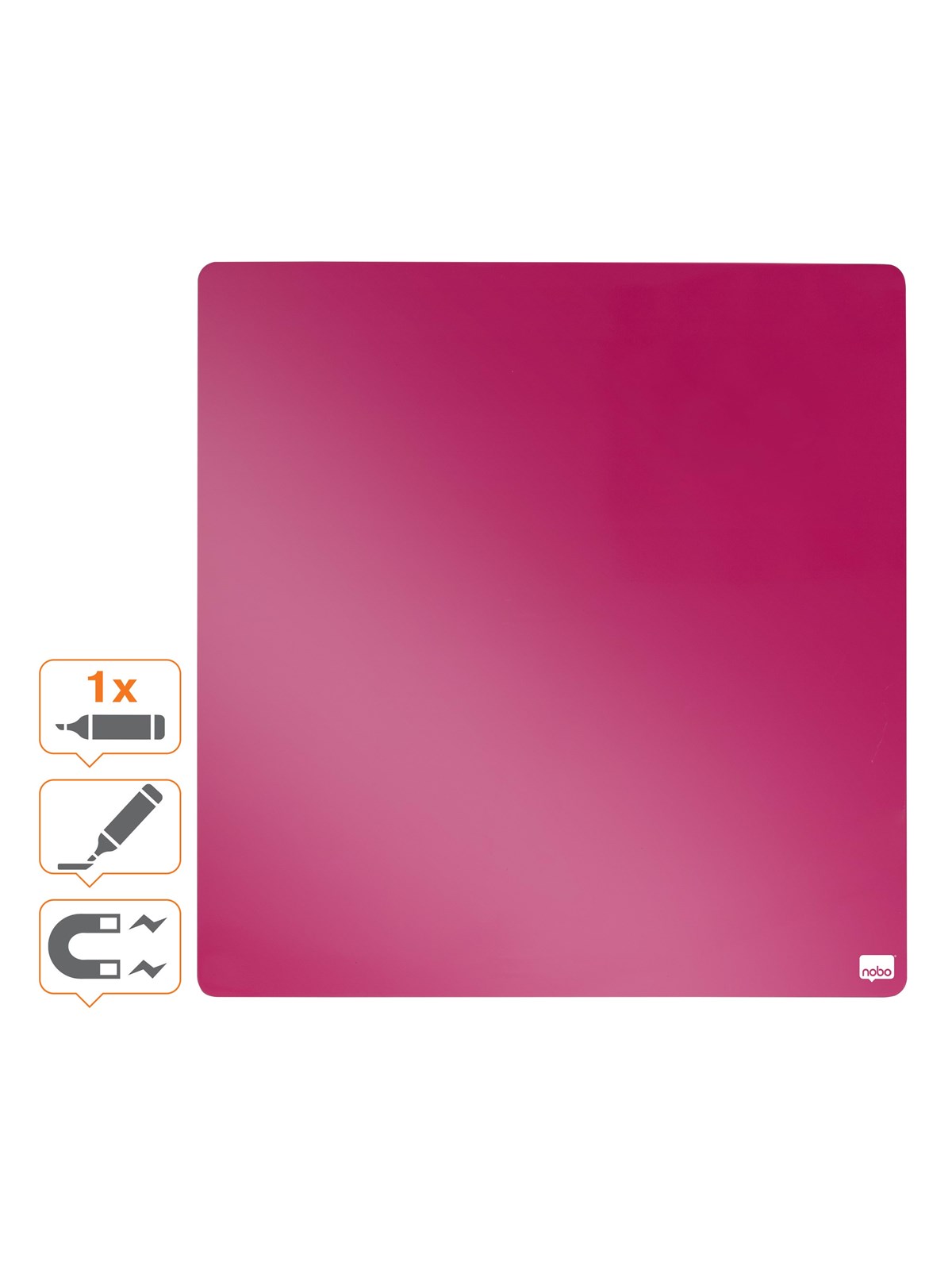 Nobo Quadratisches Whiteboard 36 x 36cm Pink - Konferenz Und Praesentation - 1903803
