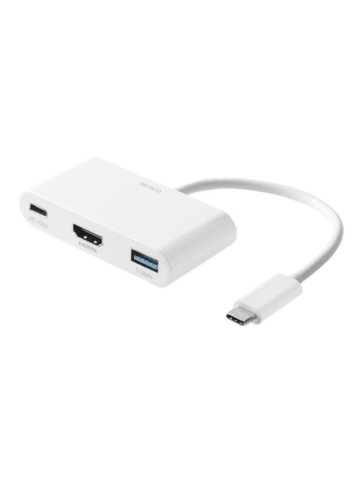 Deltaco Usb-c Till Hdmi/usb A Adapter 4K 30hz US - Dockingstationen - Usbc-hdmi23