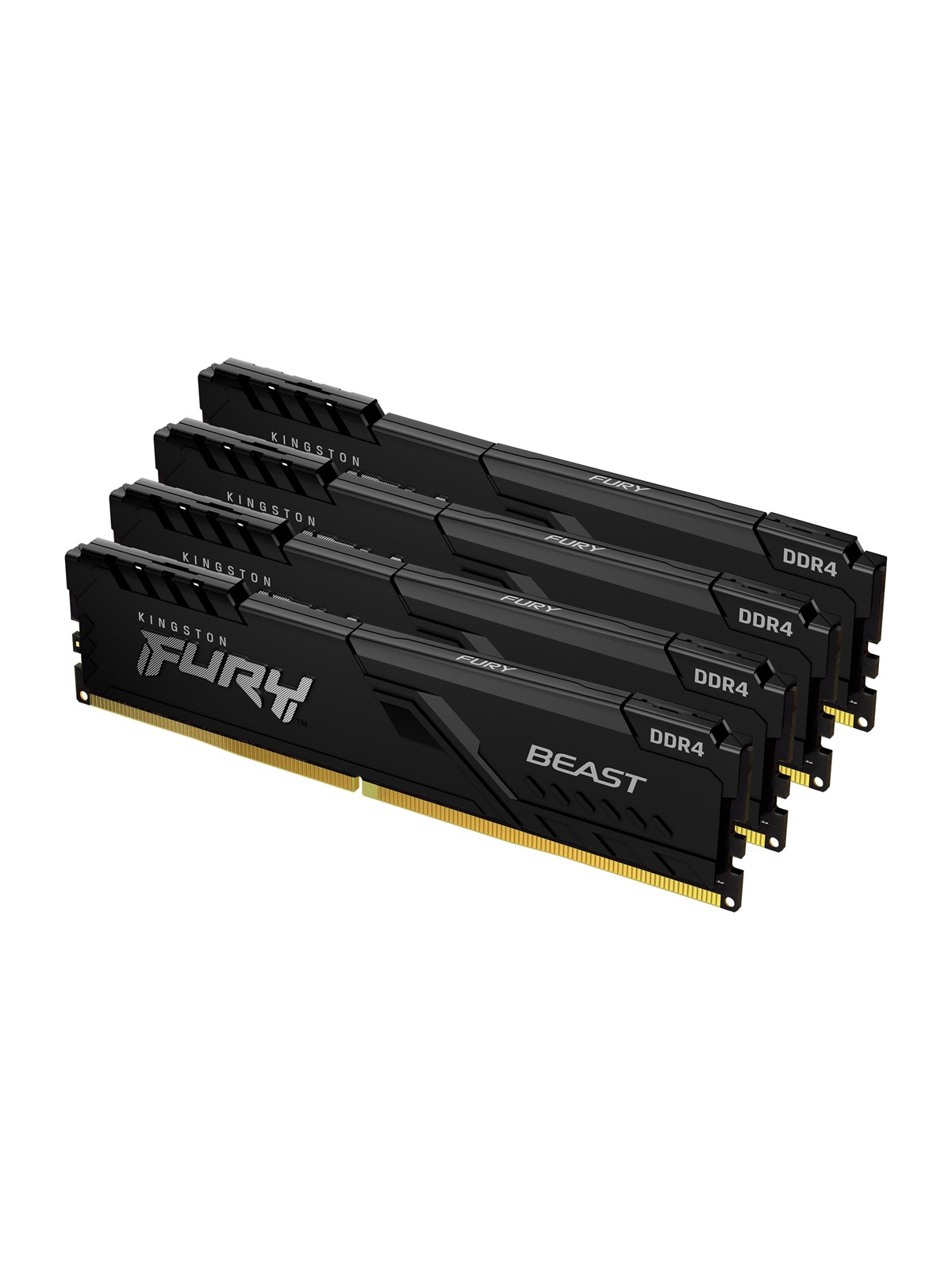 Kingston Fury Beast Ddr4-3600 - 64gb - Cl18 - Quad Channel (4 Pcs) - Intel Xmp - Schwarz - Ram - Kf436c18bbk4/64