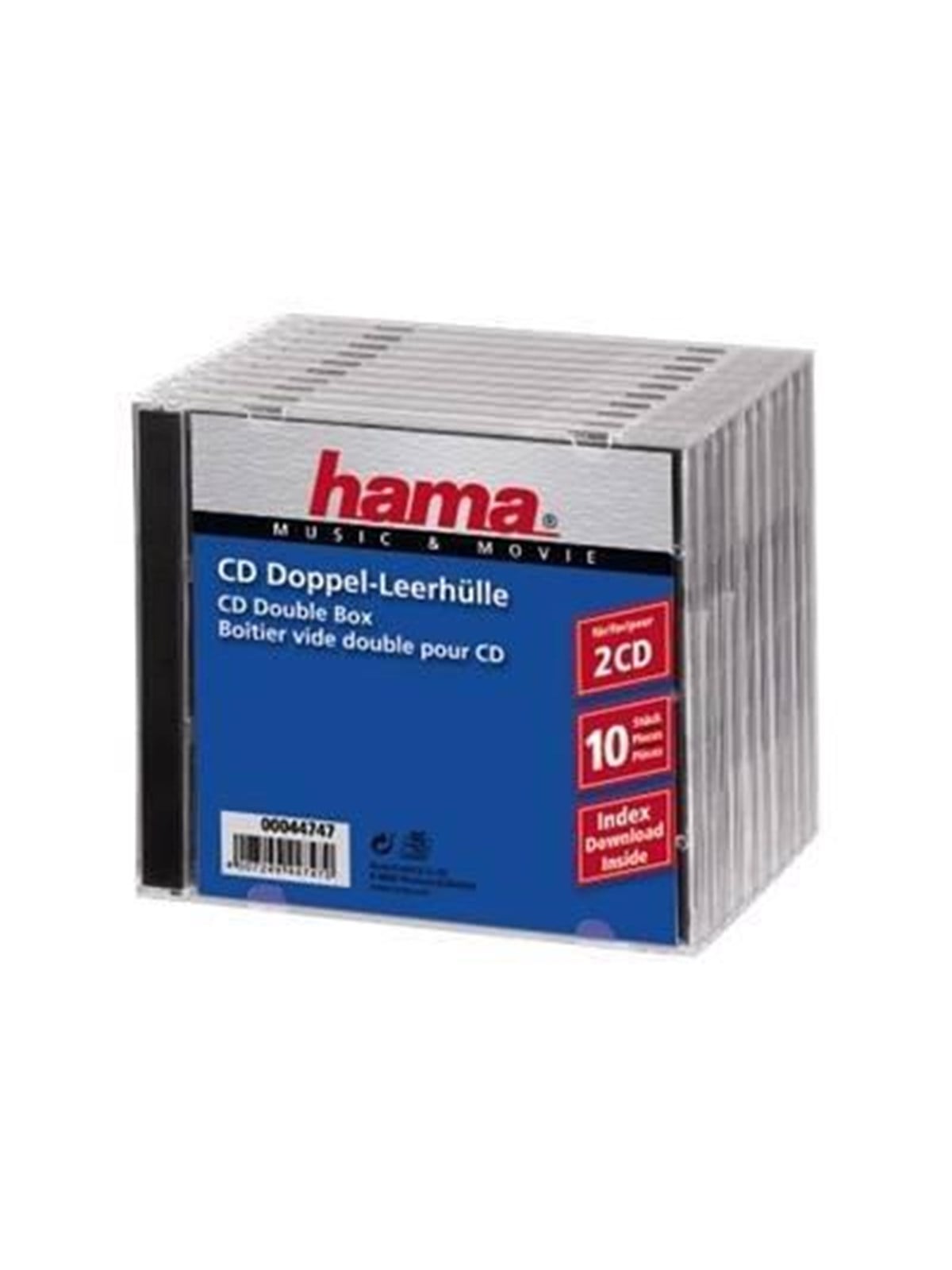 Hama CD Double Jewel Case Standard - Storage CD Jewel Case - Speicherzubehoer - 44747