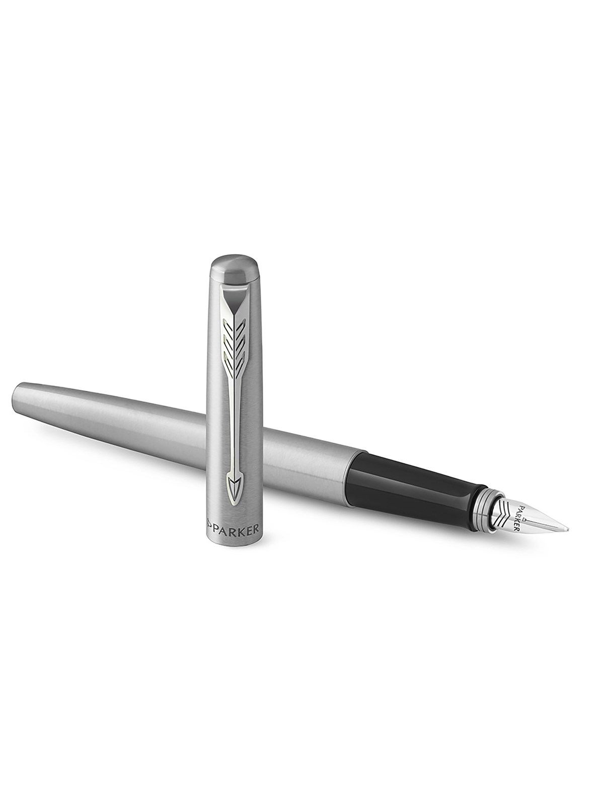 Parker Jotter Füller | Edelstahlschaft Mit Chromzierteilen | Füllfederhalter Mit Mittlerer Feder | Blaue Tinte | Geschenkbox - Utensilien Zum 