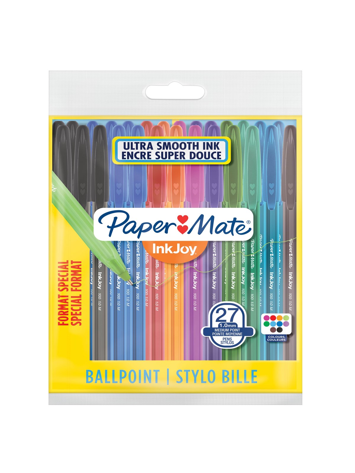 Paper Mate Inkjoy 100st Kugelschreiber | Mittlere Spitze (1,0mm) | Farblich Sortiert | 27stück - Utensilien Zum Schreiben Und Zeichnen - 2077243