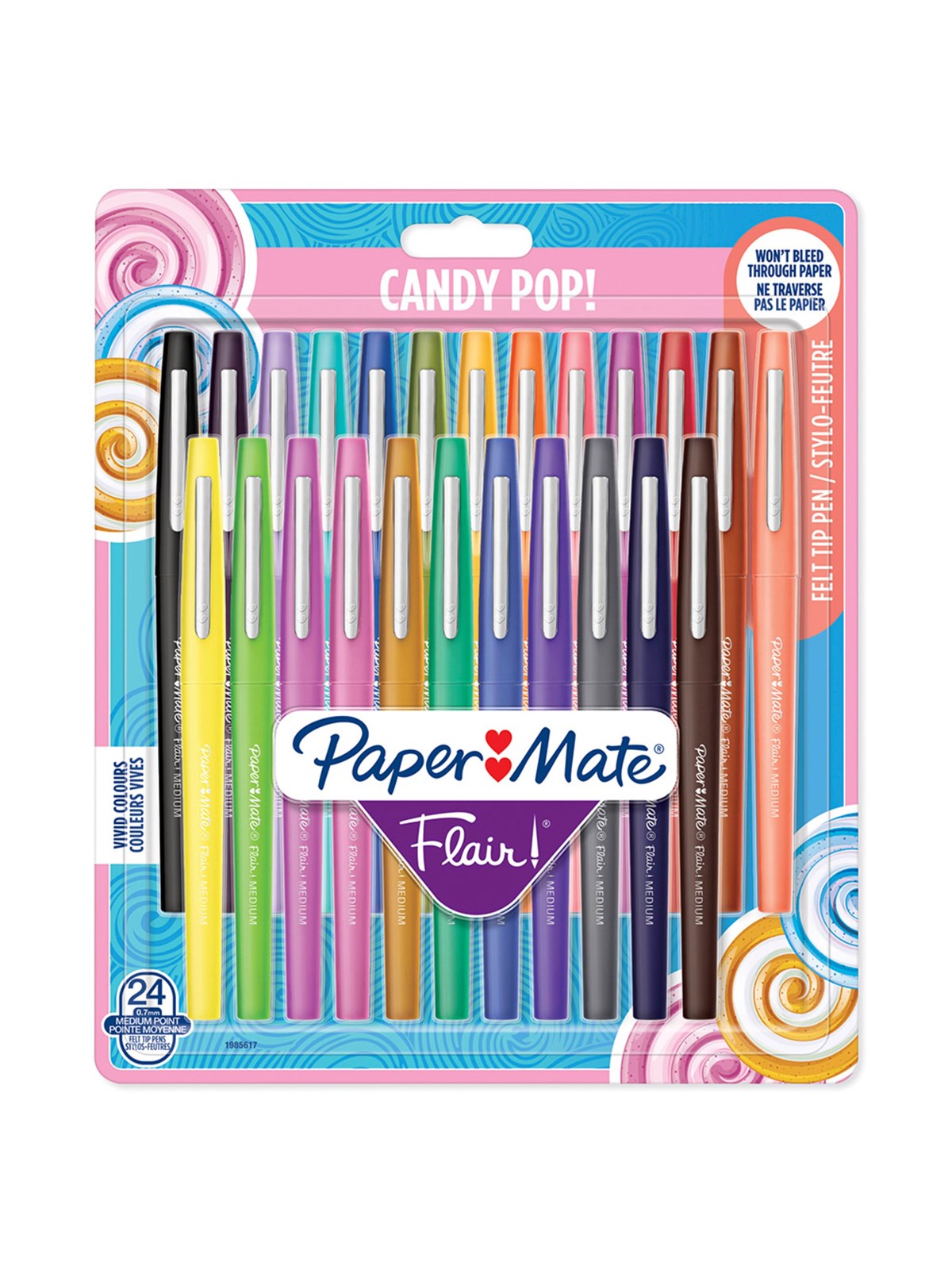Paper Mate Flair Filzstifte | Mittlere Spitze (0,7mm) | Candy Pop Farben | 24 Stück - Utensilien Zum Schreiben Und Zeichnen - 1985617