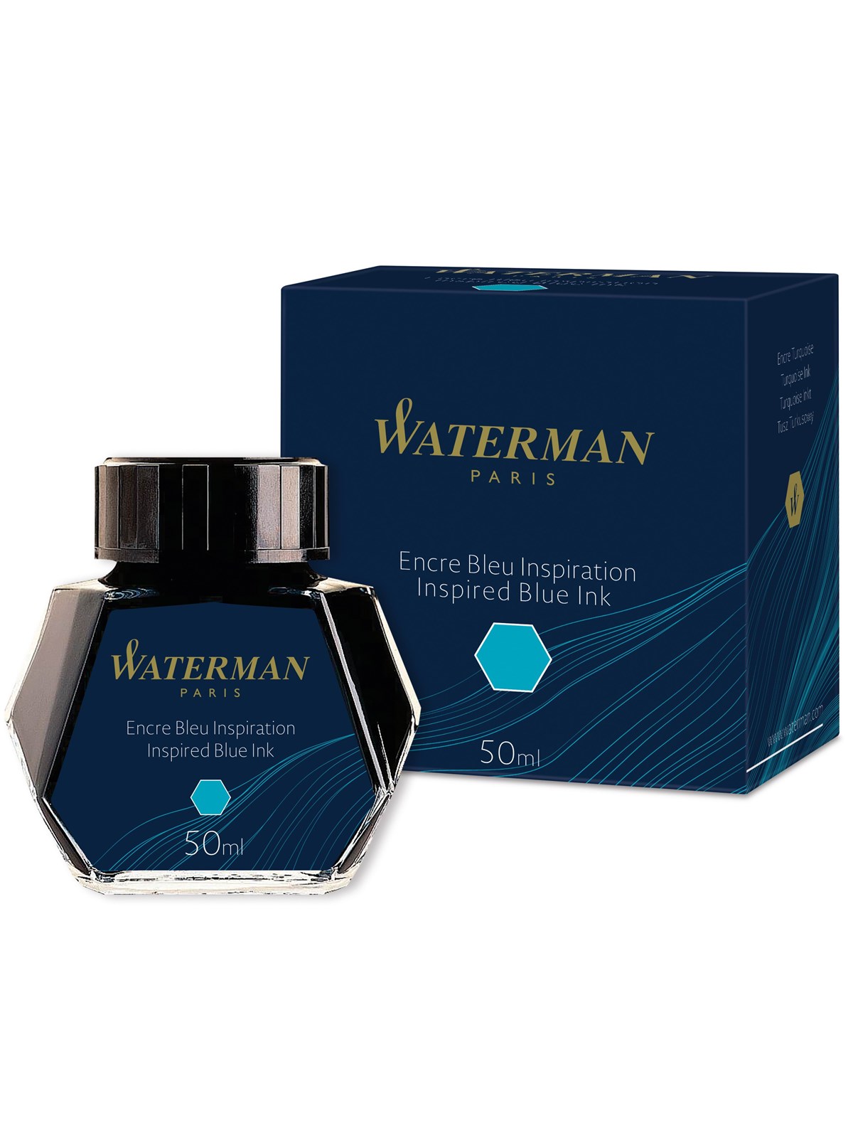 Waterman Füllertinte im Tintenfass | Inspired Blue | Tintenflacon Mit 50ml - Utensilien Zum Schreiben Und Zeichnen - S0110810