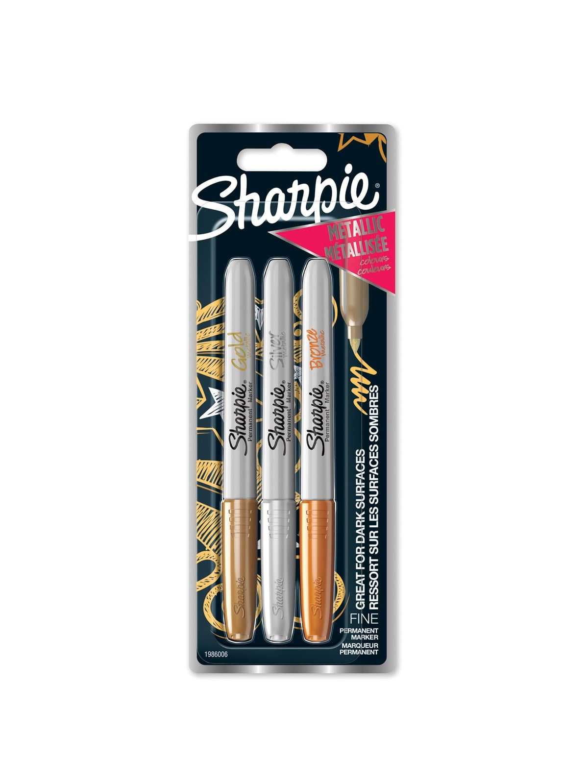 Sharpie Metallic-permanentmarker | Gold | Silber & Bronze (Neu) | 3 Stück - Utensilien Zum Schreiben Und Zeichnen - 1986006