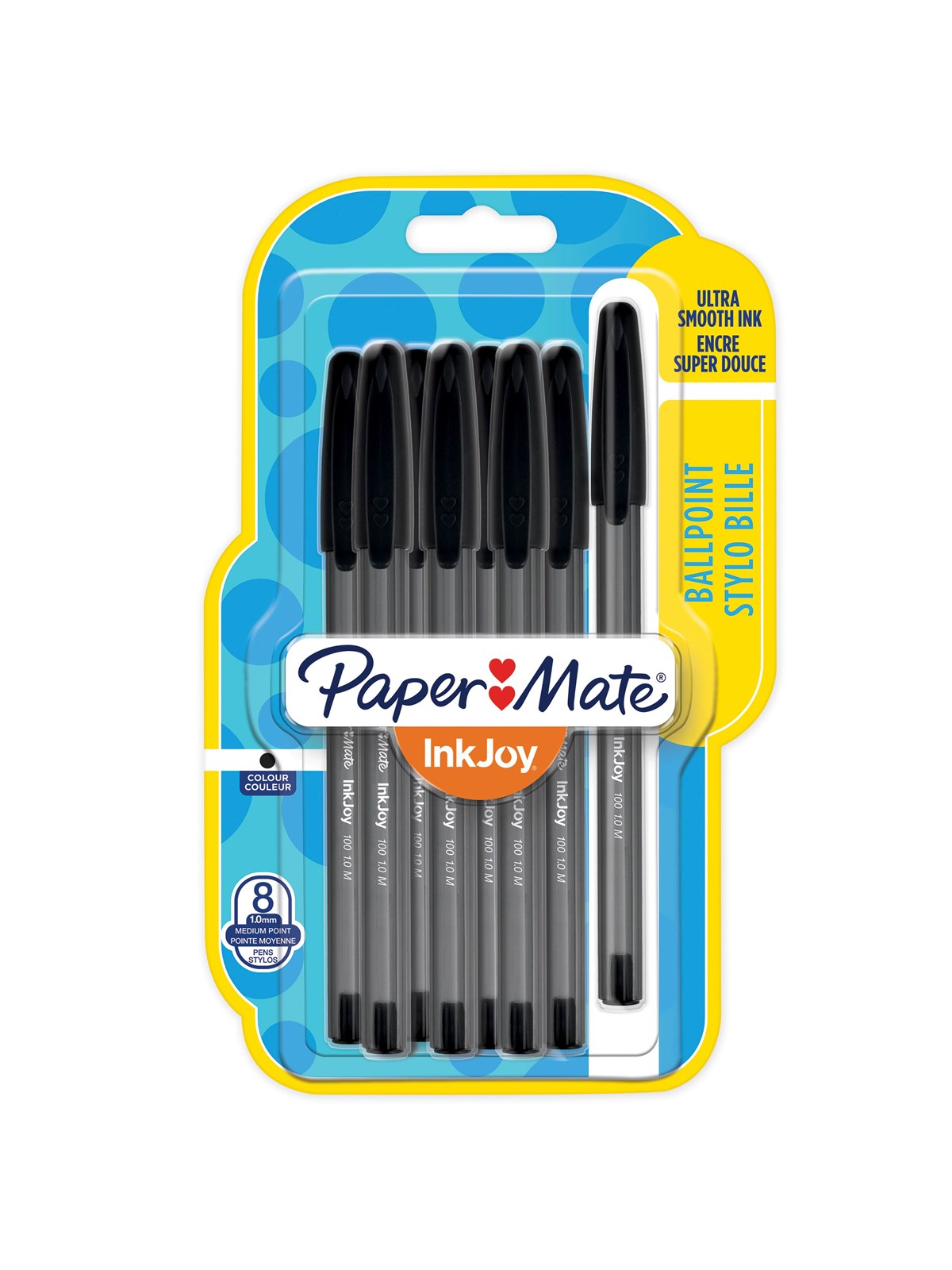 Paper Mate Inkjoy 100rt Retractable Kugelschreiber | Mittlere Spitze (1,0 mm) | Schwarz | 8 Stück - Utensilien Zum Schreiben Und Zeichnen - 1956739
