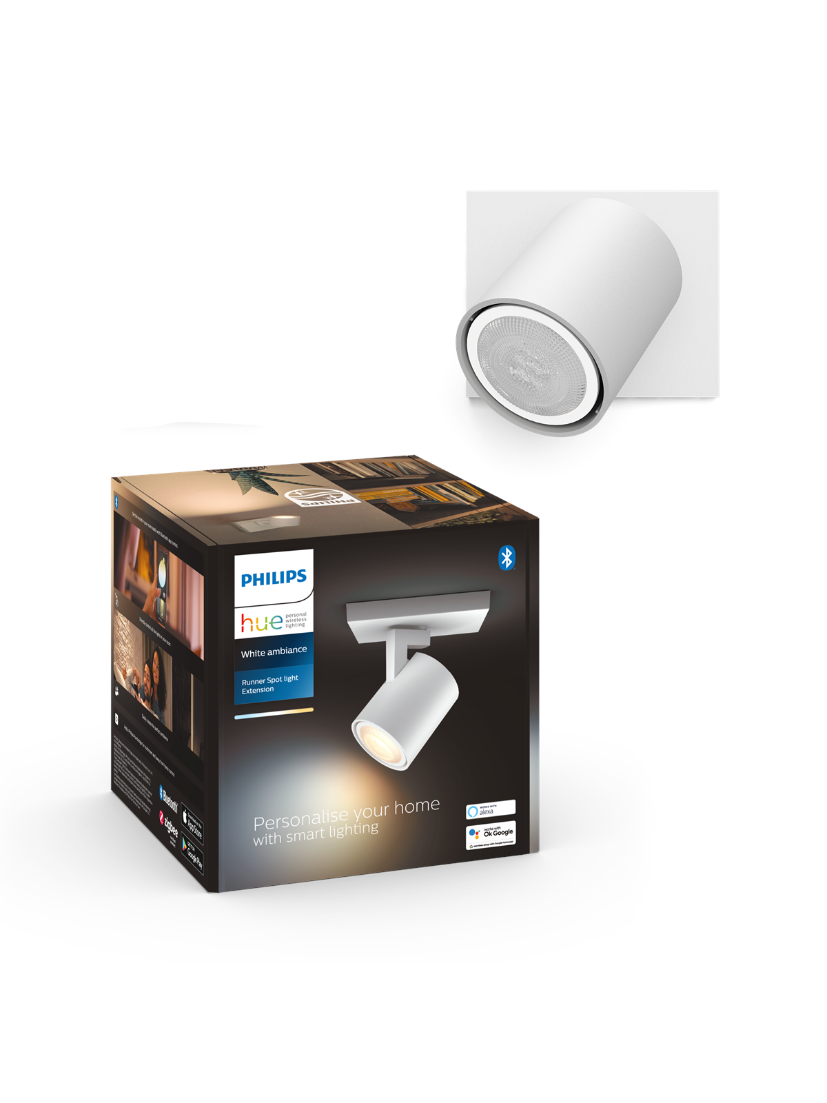 Philips Hue Runner Single Spotlight - White - No Dimmer Switch - Smart Home - 929003812301