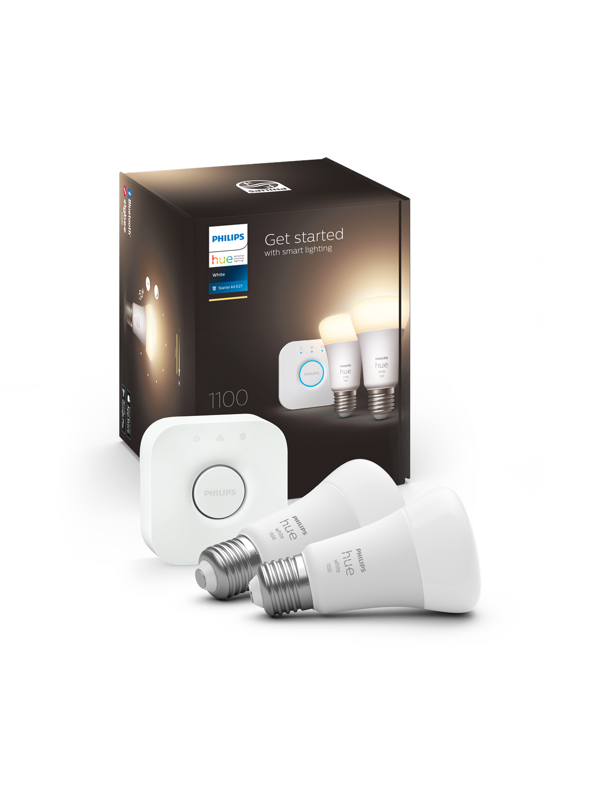 Philips Hue White A60 E27 1100 Lumen - Starter Kit With 2 Bulbs - Smart Home - 929002469201