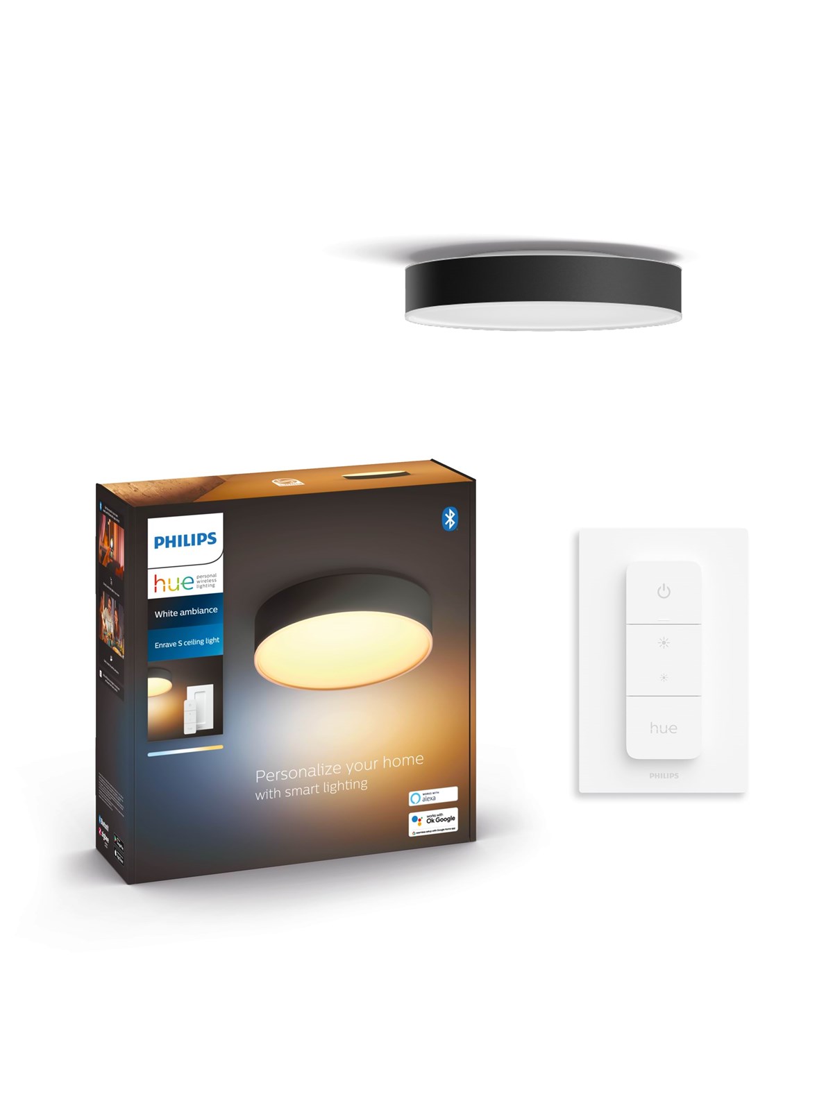 Philips Hue Enrave Small Ceiling Lamp - Black - Smart Home - 915005996501