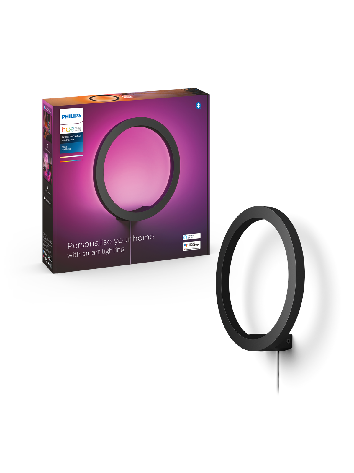 Philips Hue Sana Wall Light - Black - Smart Home - 929003052901