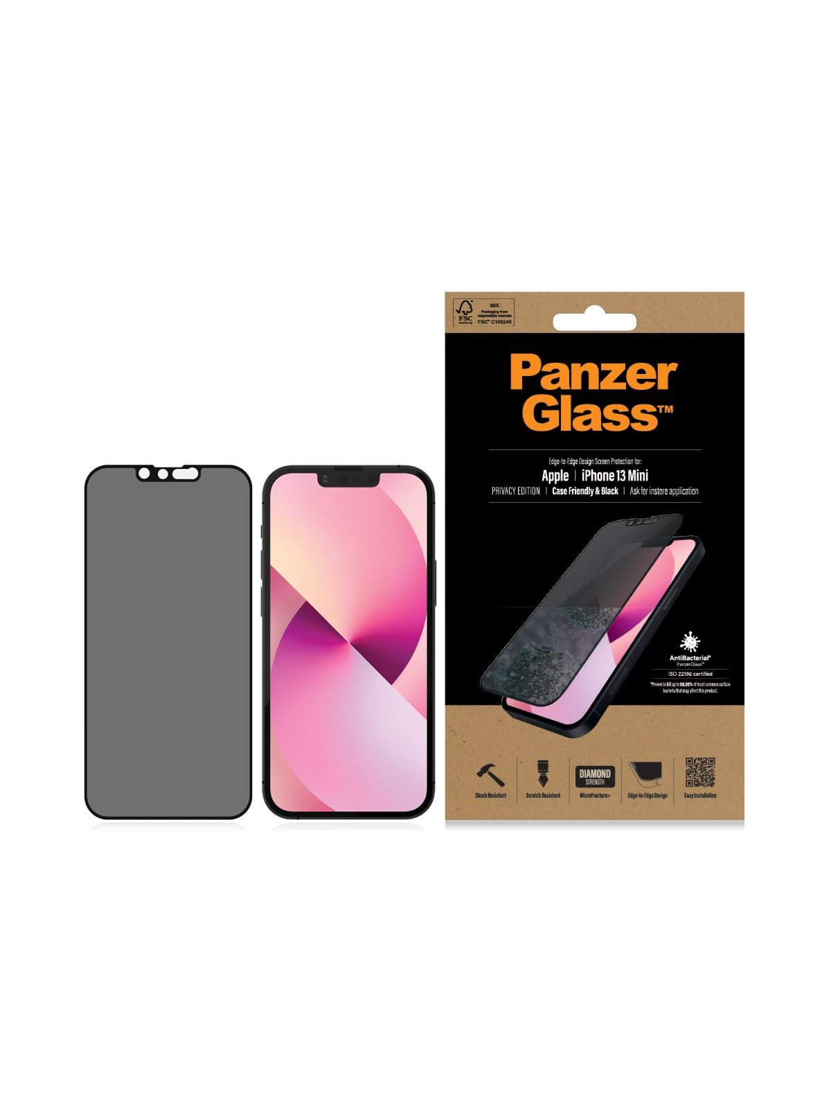 Panzerglass Privacy Screen Protector Apple Iphone 13 Mini | Edge-to-edge - Handys Schutzfolie - Panzerprop2744