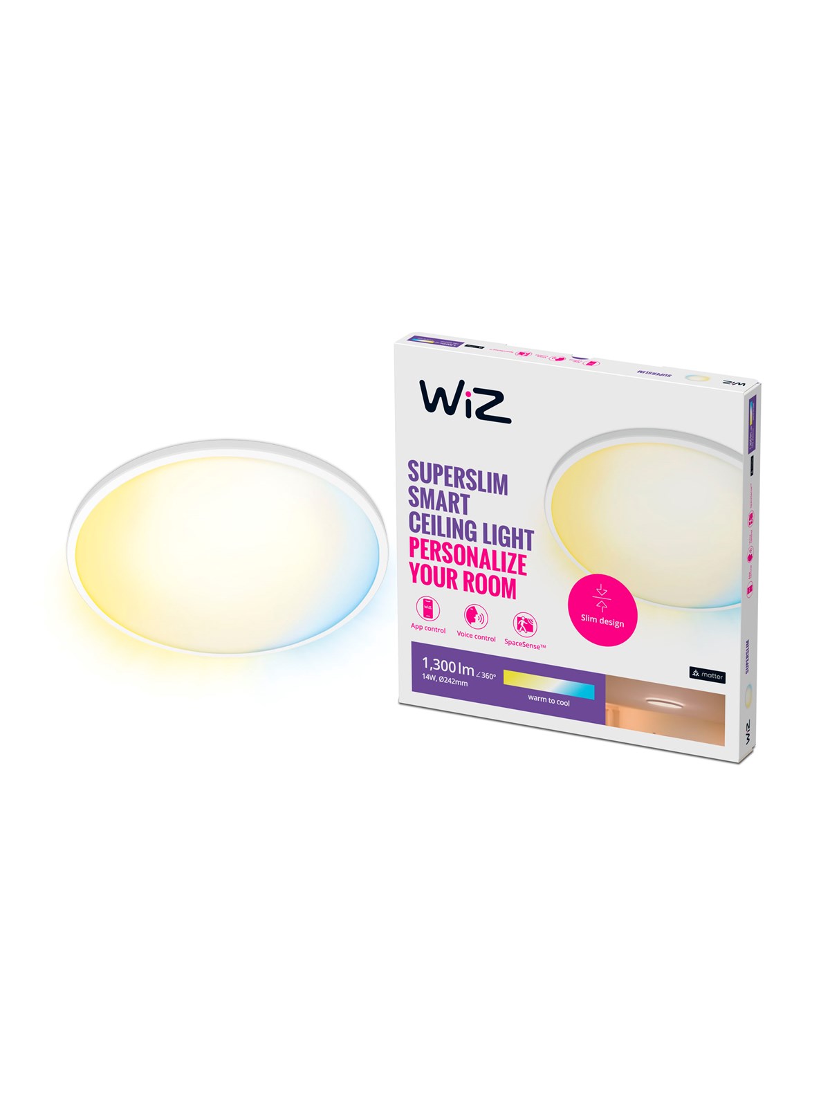 Wiz Superslim Deckenlampe 14w - Smart Home - 929002684922