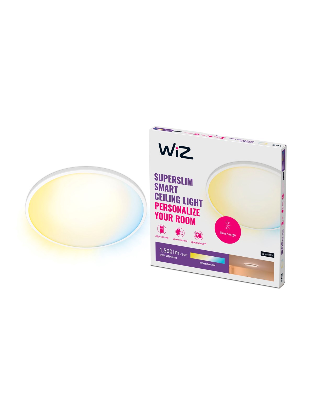 Wiz Superslim Deckenlampe 16w - Smart Home - 929002685122
