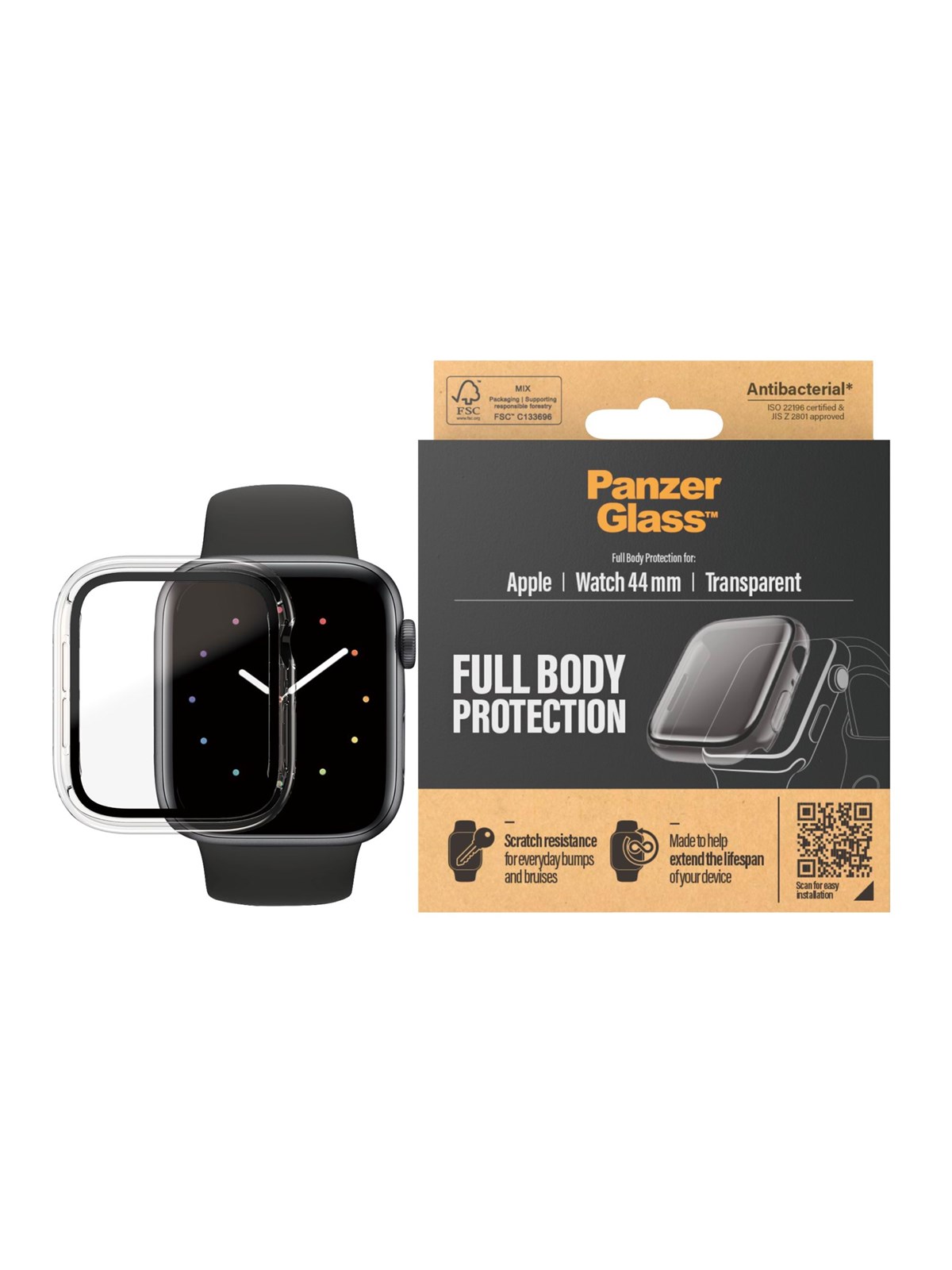Panzerglass Screen Protector Full Body Apple Watch 4 | 5 | 6 | SE 44mm | Transparent - Smartwatch Accessories - Panzer3643