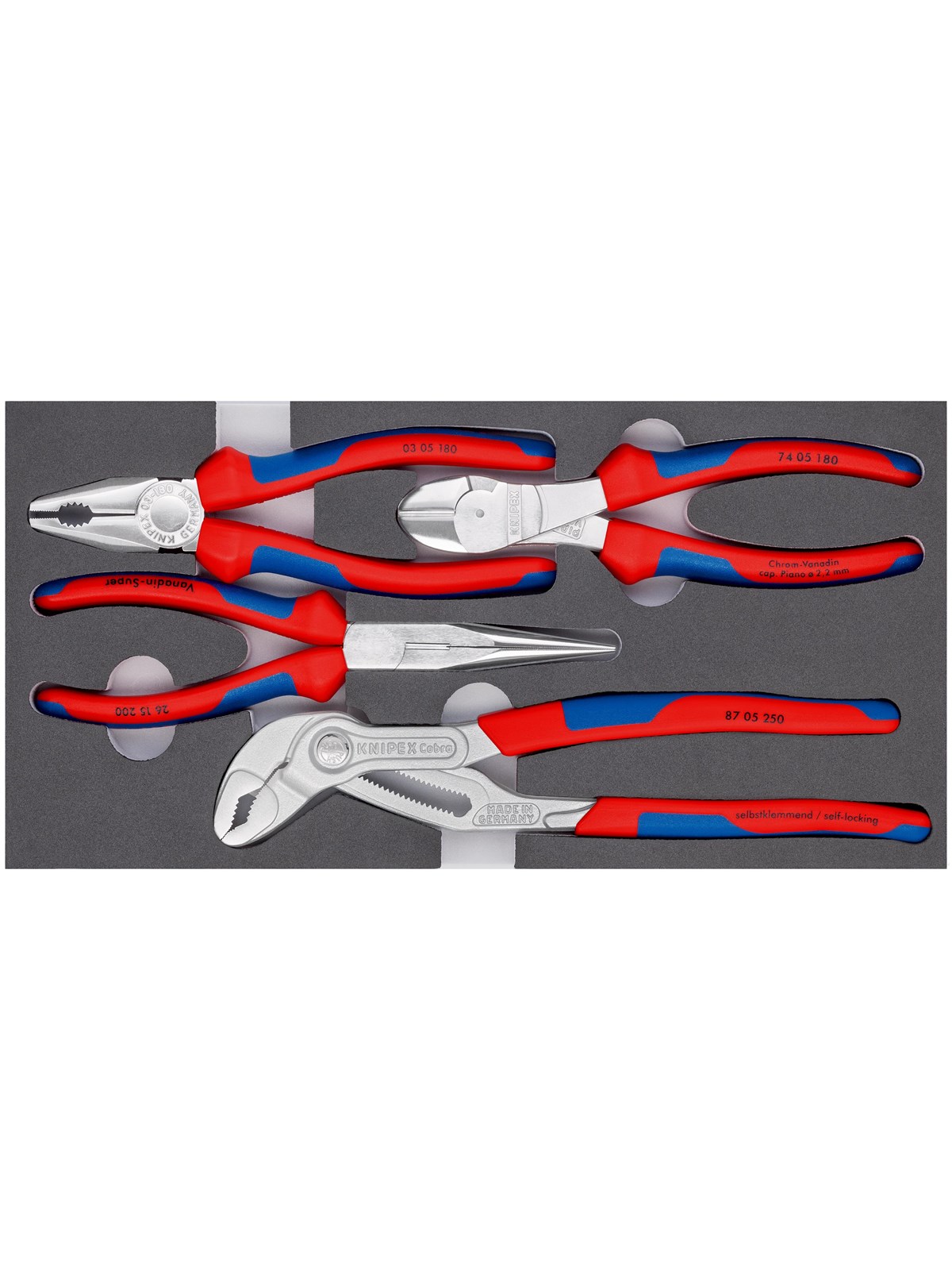Knipex Zangen-sets, in Schaumstoffeinlage - Haus Garten - 00 20 01 V17