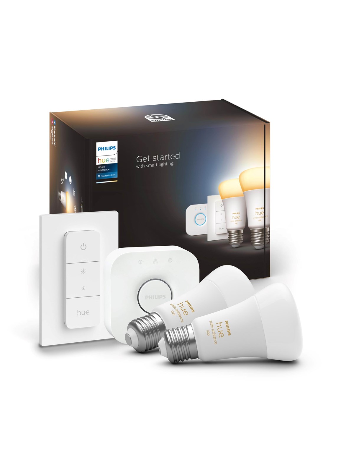 Philips Hue White Ambiance A60 E27 1100 Lumen - Starter Set Mit 2 Glühbirnen - Smart Home - 929002468406