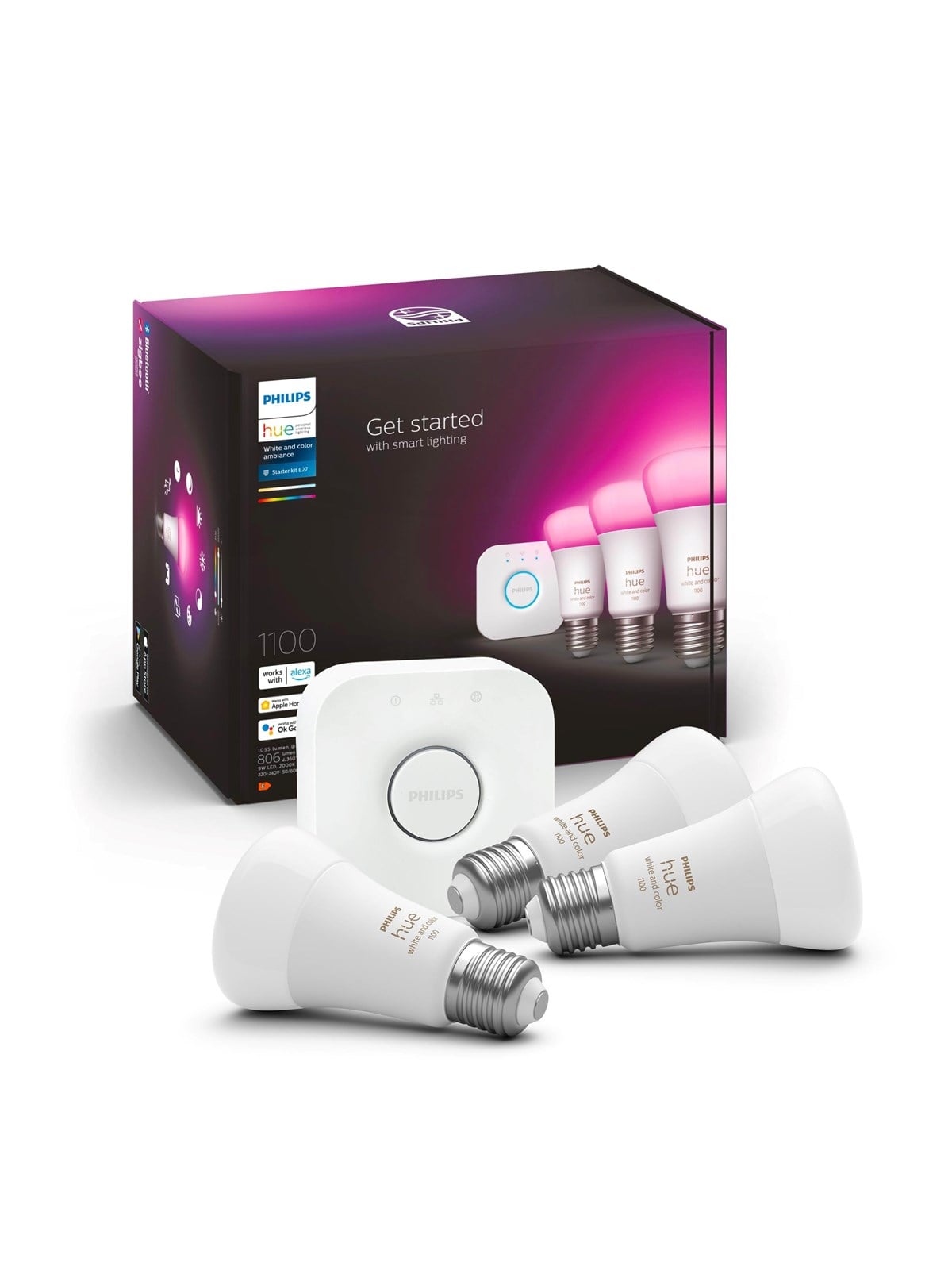 Philips Hue Color A60 E27 1100 Lumen - Starter-kit - Smart Home - 929002468811