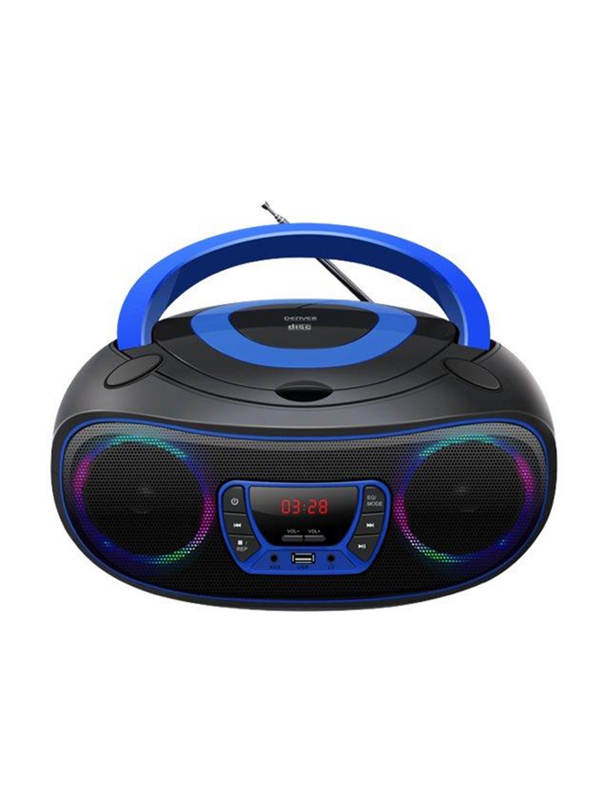 Denver Tcl-212bt - Blue - Boombox - CD - FM - Usb - Bluetooth - CD Player - Tcl-212btblue