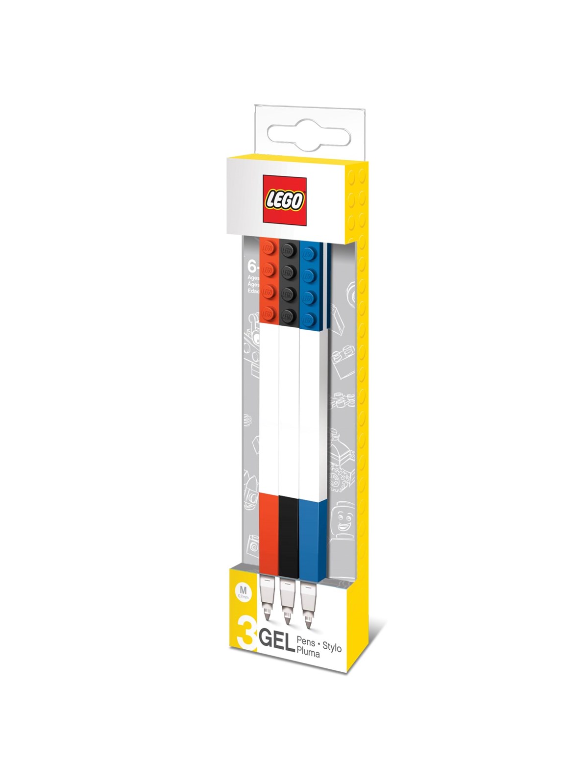 Euromic Lego Stationery Gel Pens 3 Pcs. Red Blue Black Packed in Colour Box - Schule - 4003075-51513