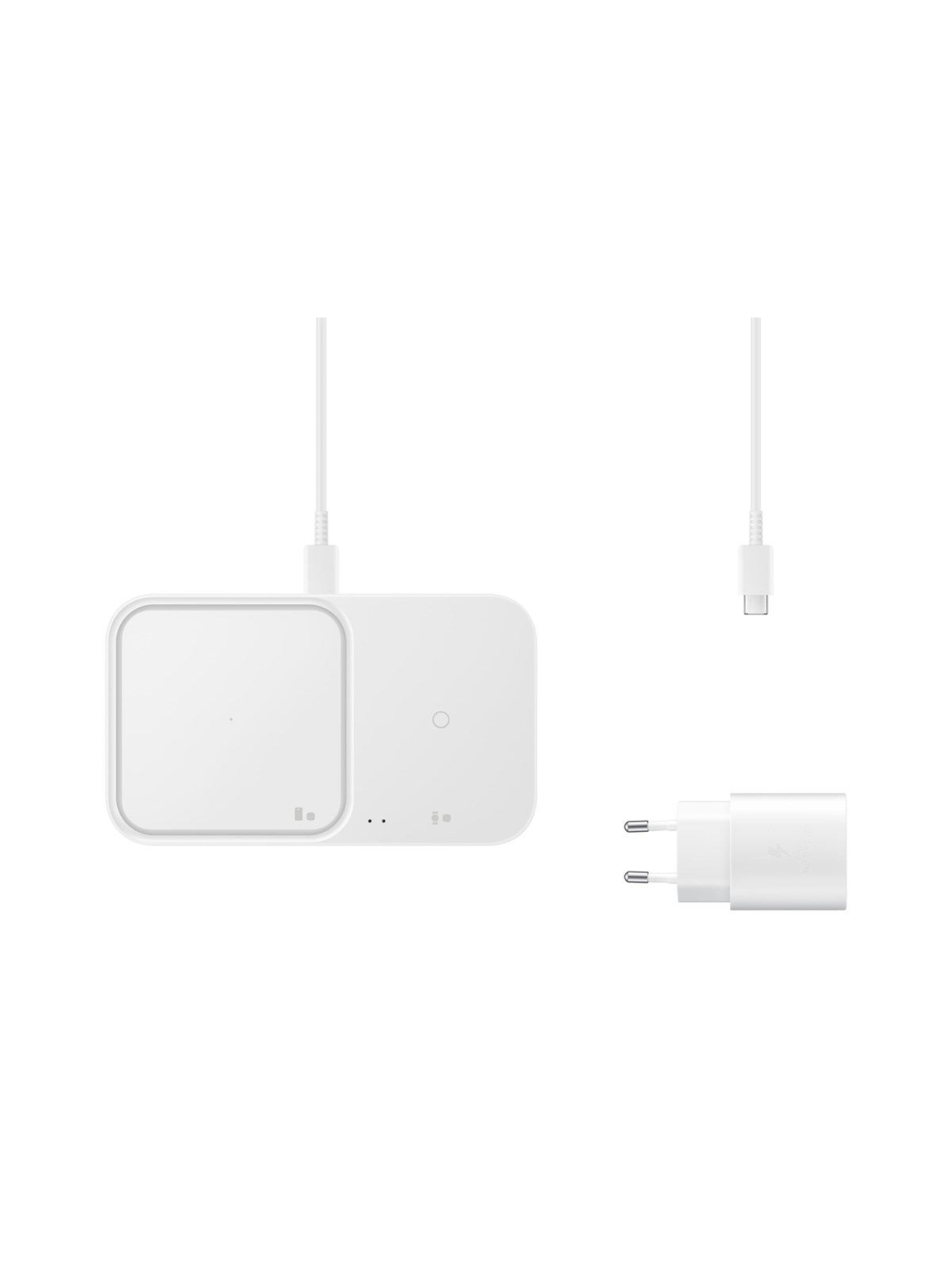 Samsung Wireless Charger Duo (Incl. Power Adapter) - White - Handys Adapter Und Ladegeraete - Ep-p5400twegeu