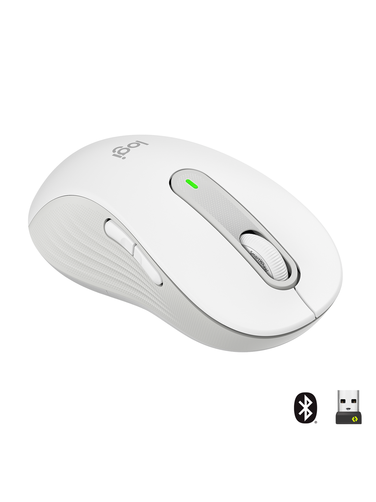Logitech Signature M650 Large Wireless Off-white (Left Handed) - Maus (Weiß) - 910-006240