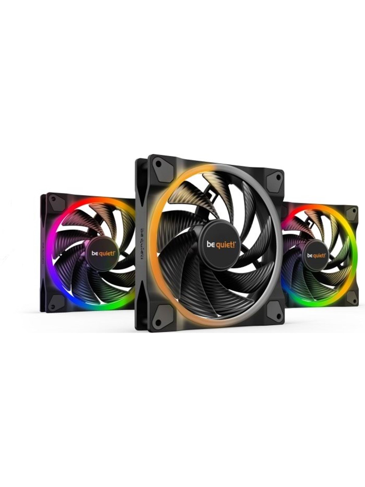 be Quiet! Light Wings 140mm Pwm High-speed Triple-pack - Gehäuselüfter - 140mm - Schwarz Mit Rgb Led - 31 Dba - Gehaeuseluefter - Bl079