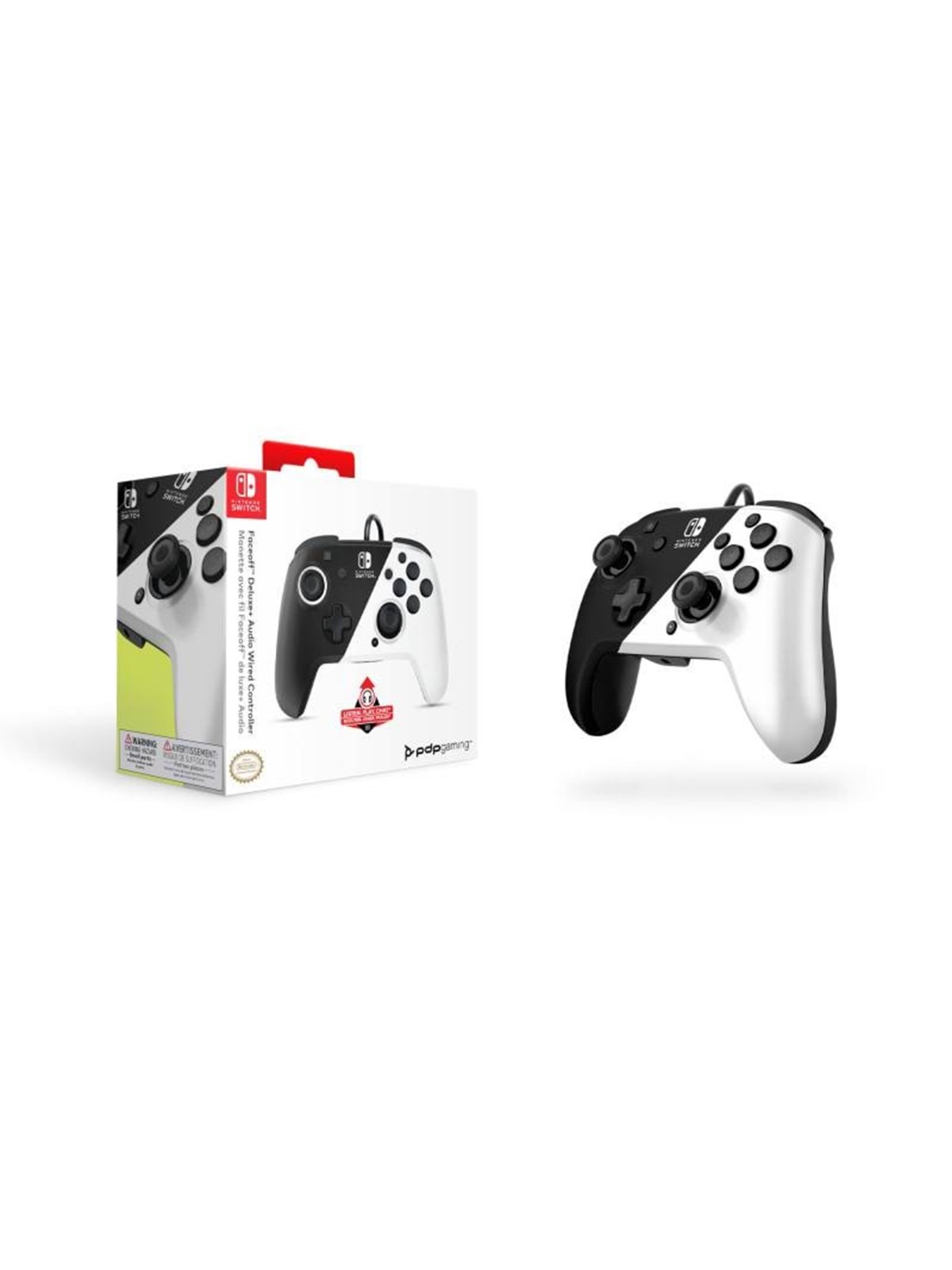 Pdp Faceoff Deluxe+ Audio Wired Controller - Black/white - Wired Controller - Nintendo Switch - Gaming Zubehoer - 500-134-eu-bw