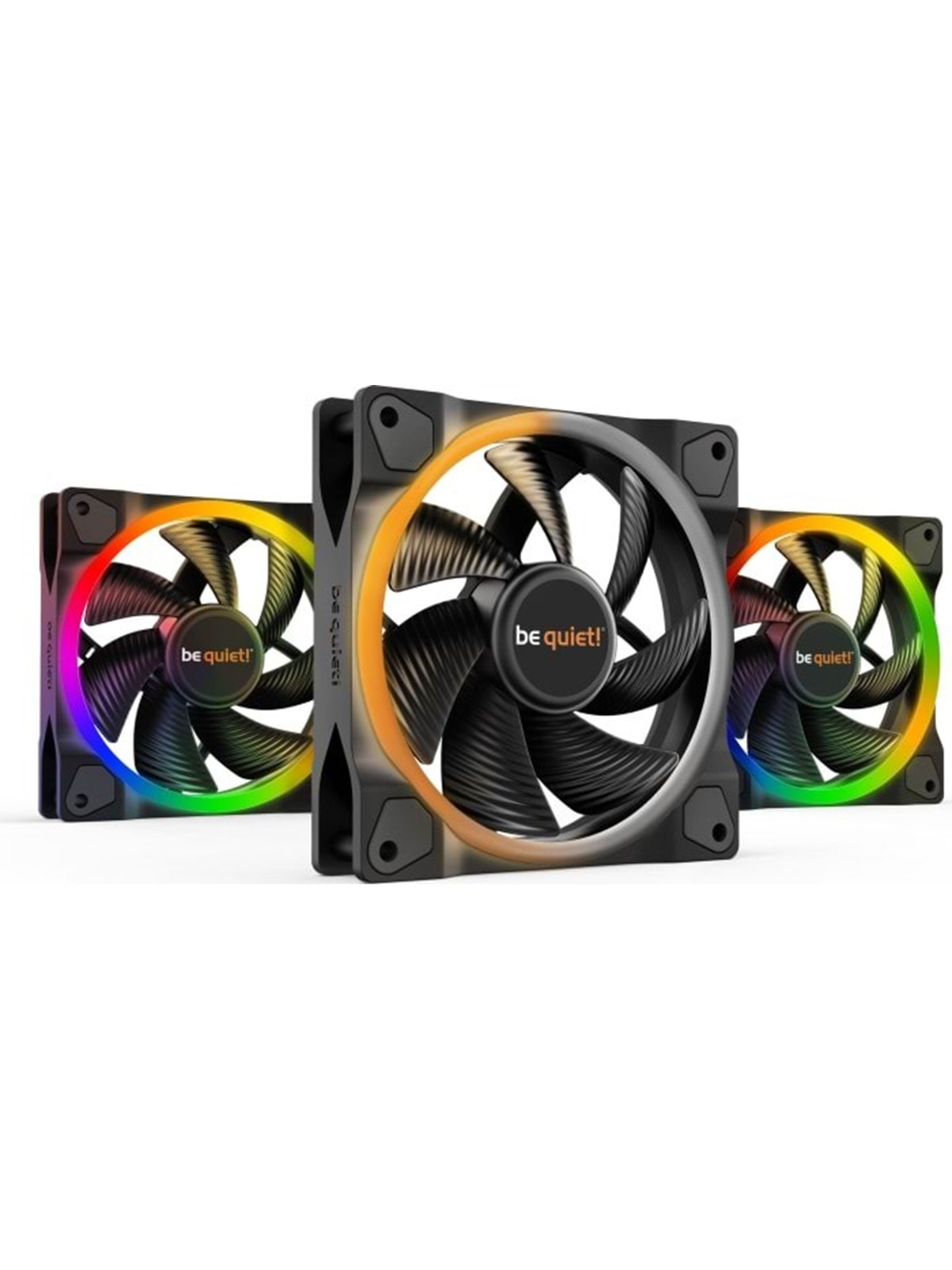 be Quiet! Light Wings 120mm Pwm - Triple Pack - Gehäuselüfter - 120mm - Schwarz Mit Rgb Led - 21 Dba - Gehaeuseluefter - Bl076