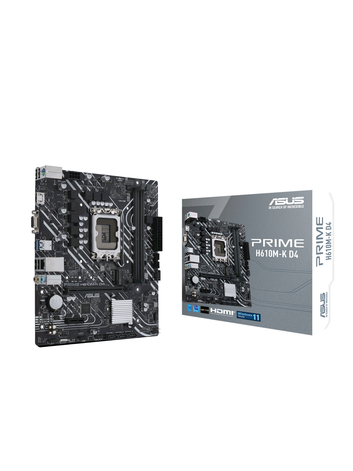 Asus Prime H610m-k D4 Mainboard - Intel H610 - Intel Lga1700 Socket - Ddr4 Ram - Micro-atx - 90mb1a10-m0eay0