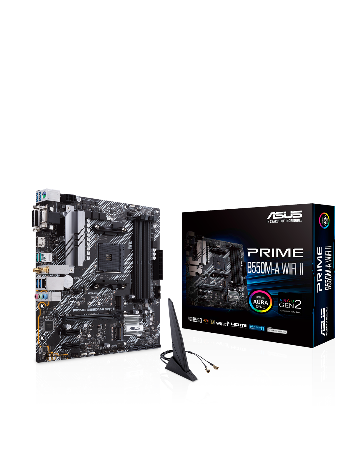 Asus Prime B550m-a Wifi II Mainboard - Amd B550 - Amd Am4 Socket - Ddr4 Ram - Micro-atx - 90mb19x0-m0eay0
