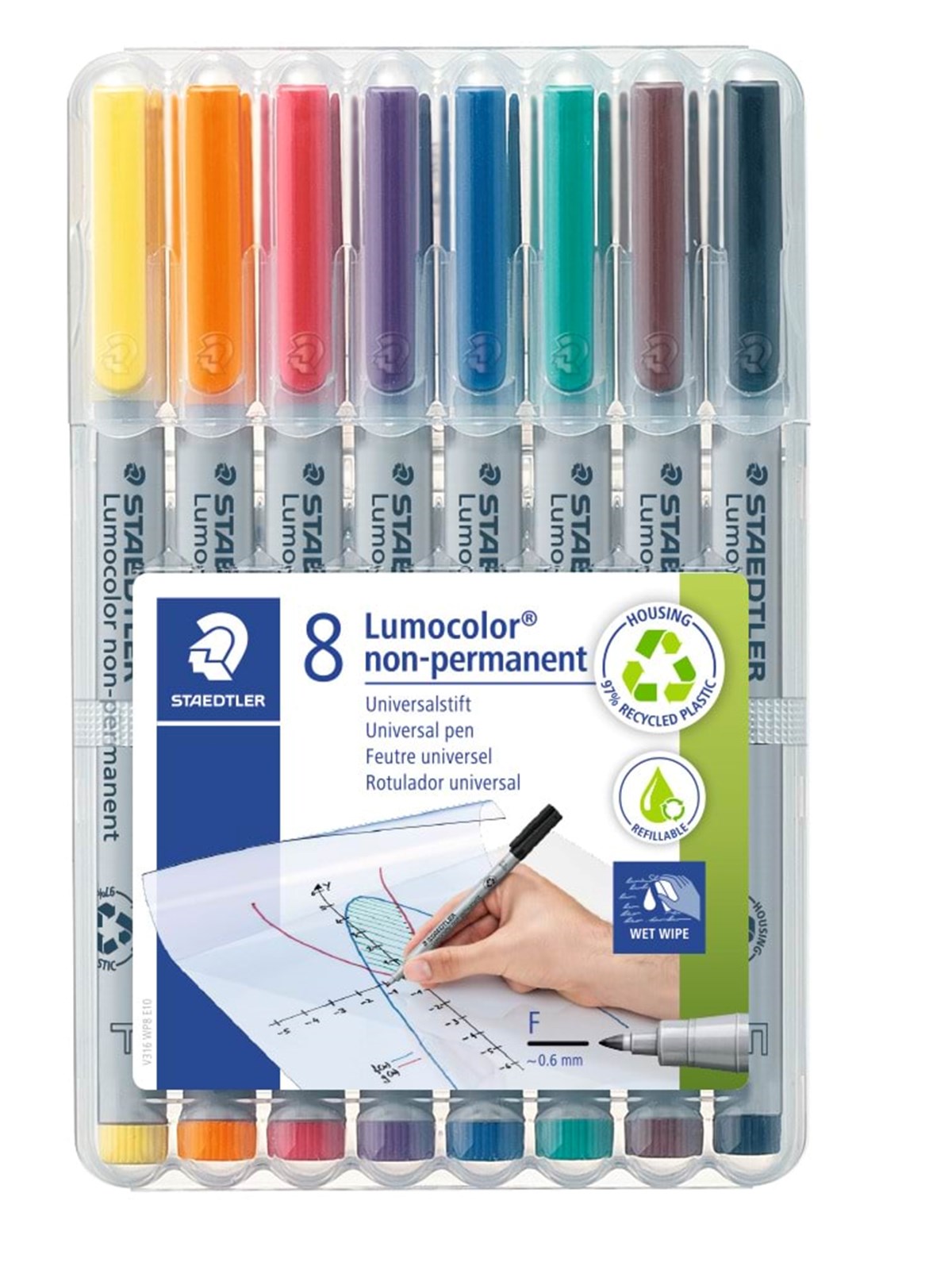Staedtler Universal Pen Lumocolor Non-p F 8pc - Utensilien Zum Schreiben Und Zeichnen - 316 Wp8
