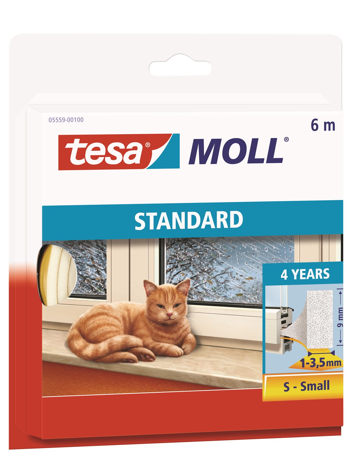 Tesa Moll Standard Foam Sealing Tape 6m x 9mm x 4mm White - Klebeband Und Kleber - 05559-00100-00