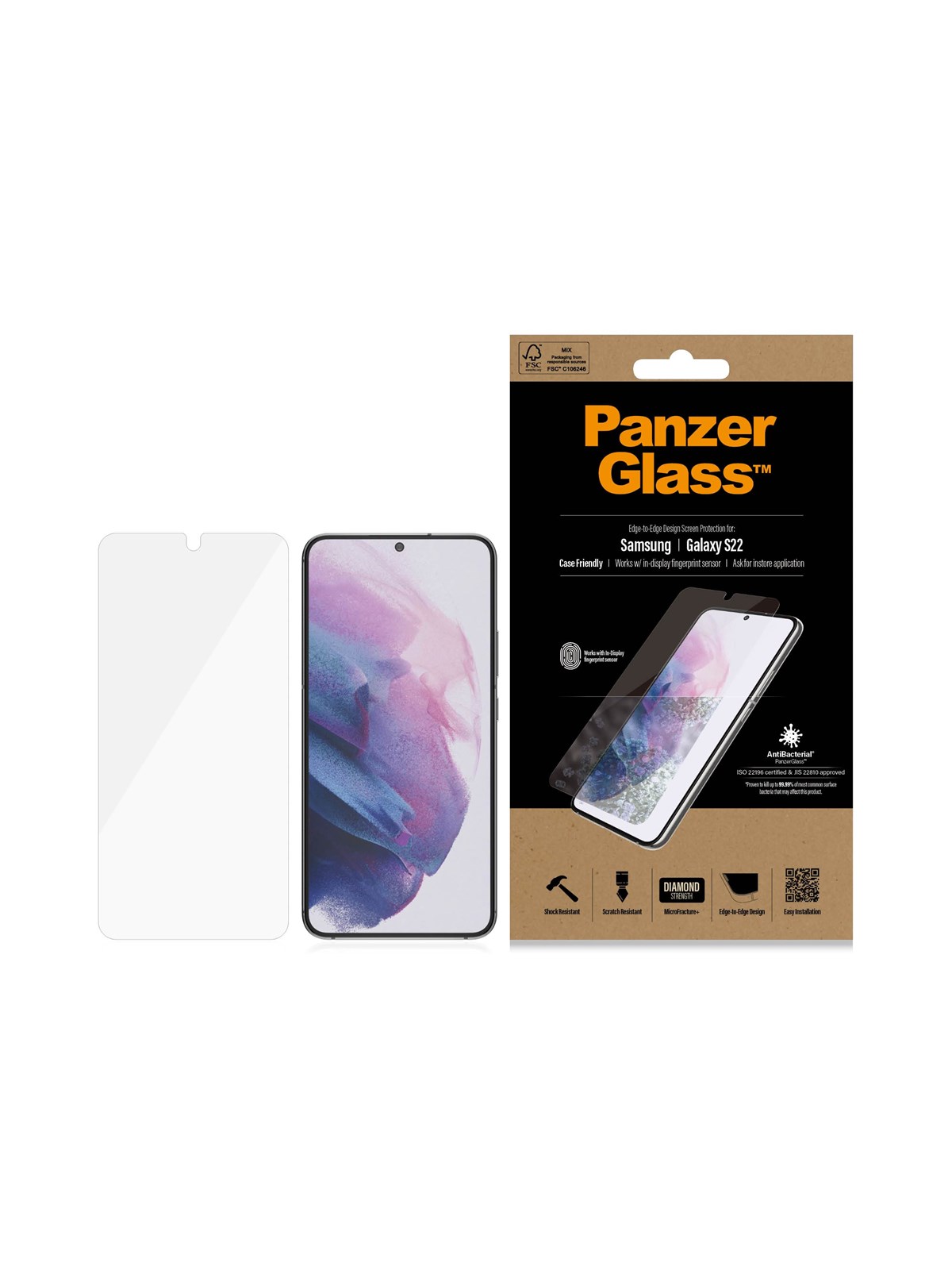 Panzerglass Ultraforce1 Samsung Galaxy S22 | Screen Protector - Handys Schutzfolie - Panzer7293