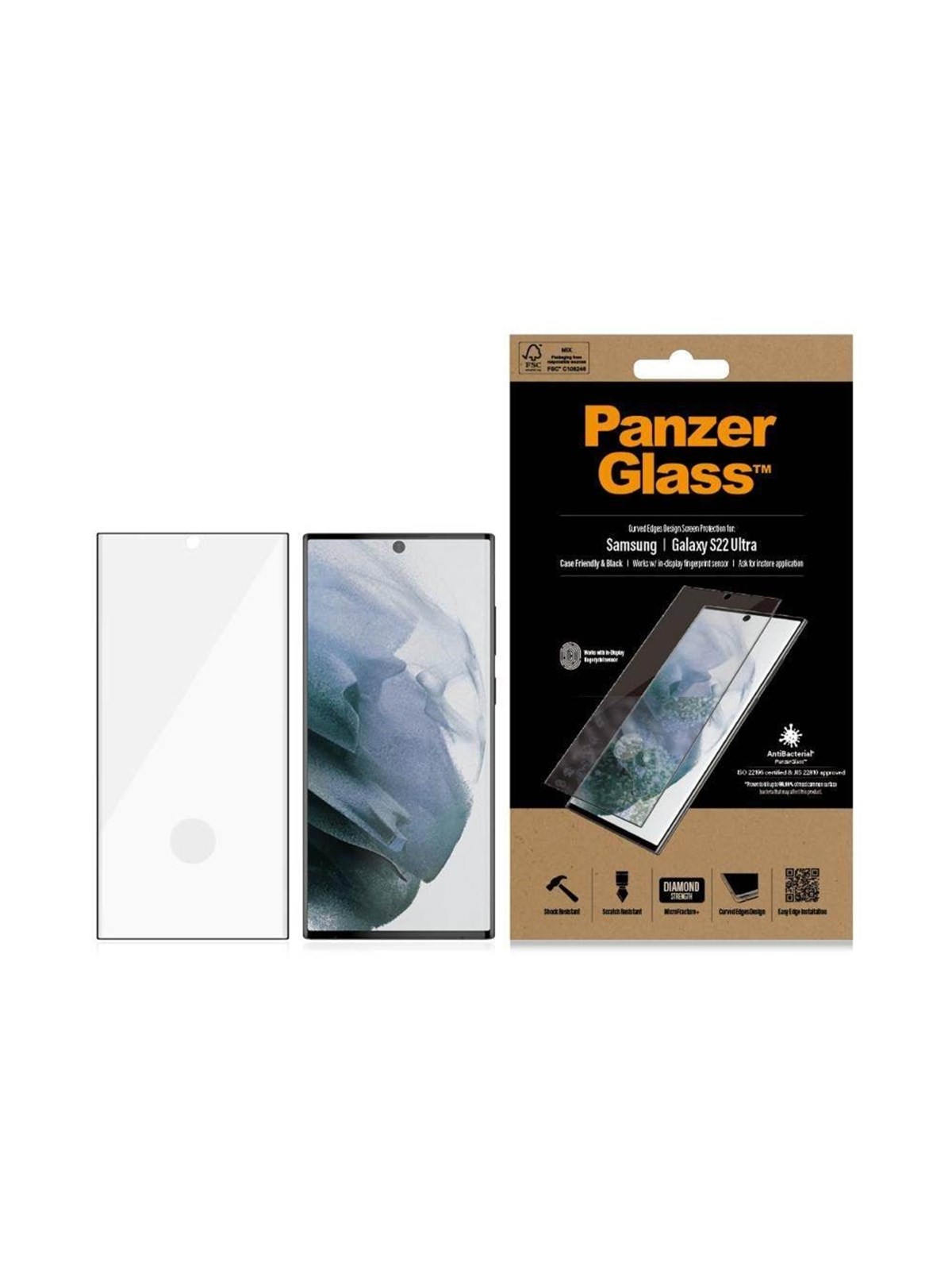 Panzerglass Ultraforce1 Samsung Galaxy S22 Ultra | Screen Protector - Handys Schutzfolie - Panzer7295