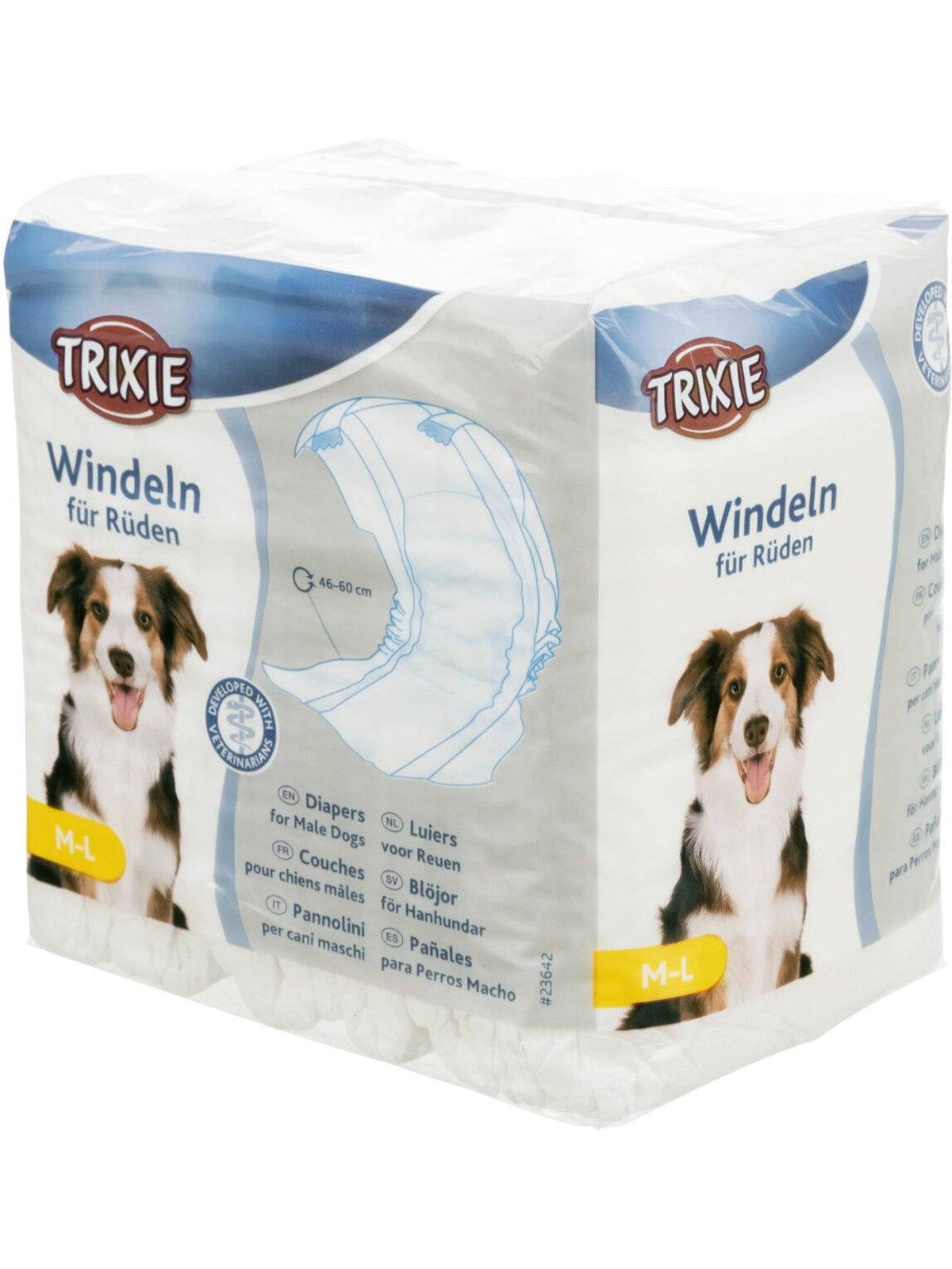 Trixie Diapers For Male Dogs M-l: 46-60cm (12-pack) - Hunde - Tx23642