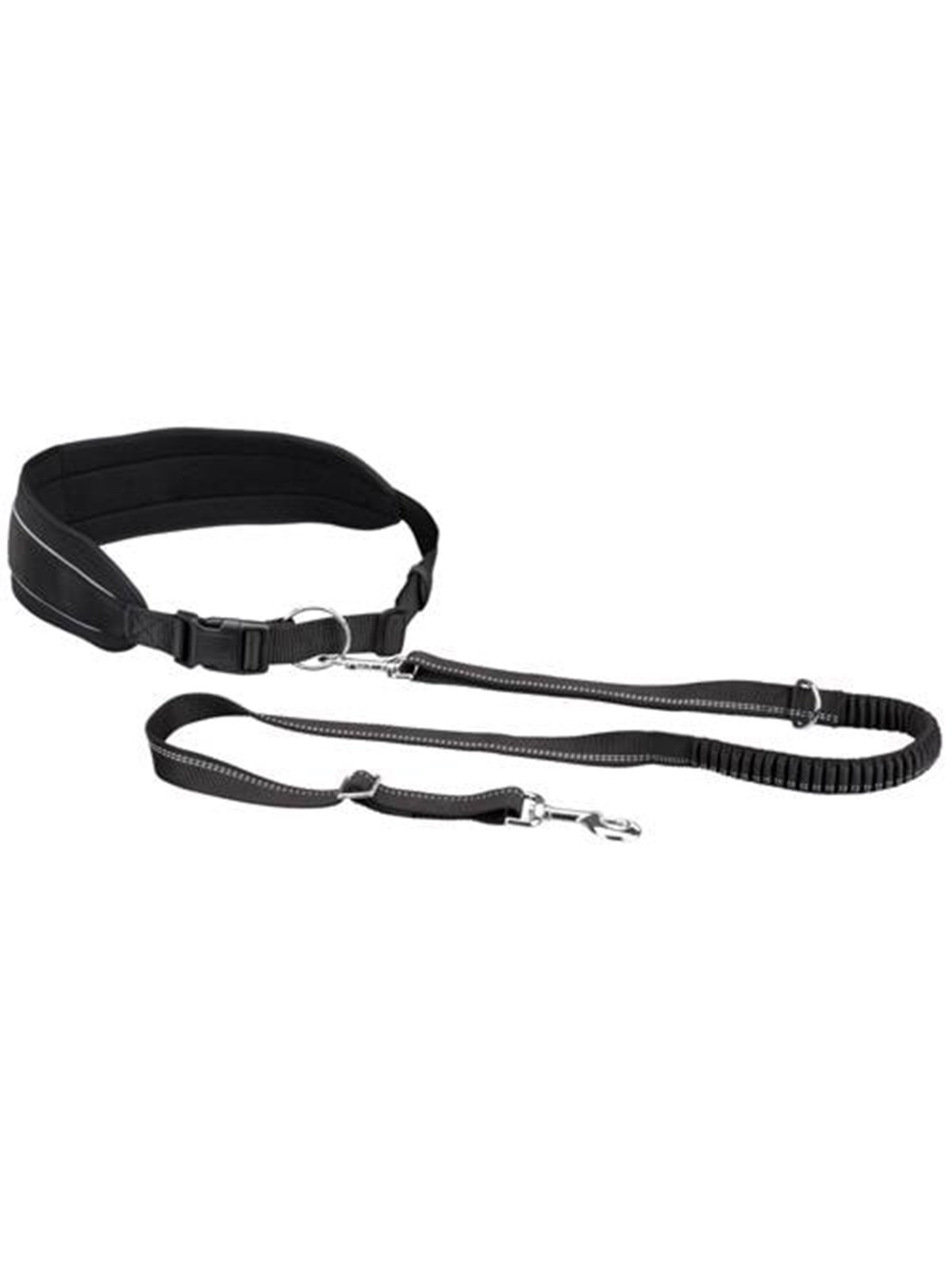 Trixie Waist Belt With Leash Neoprene Padded Belt: 70-130 Cm/9 cm Leash: 1.20-1.50 M/25 mm Graphite/black - Hunde - Tx12767