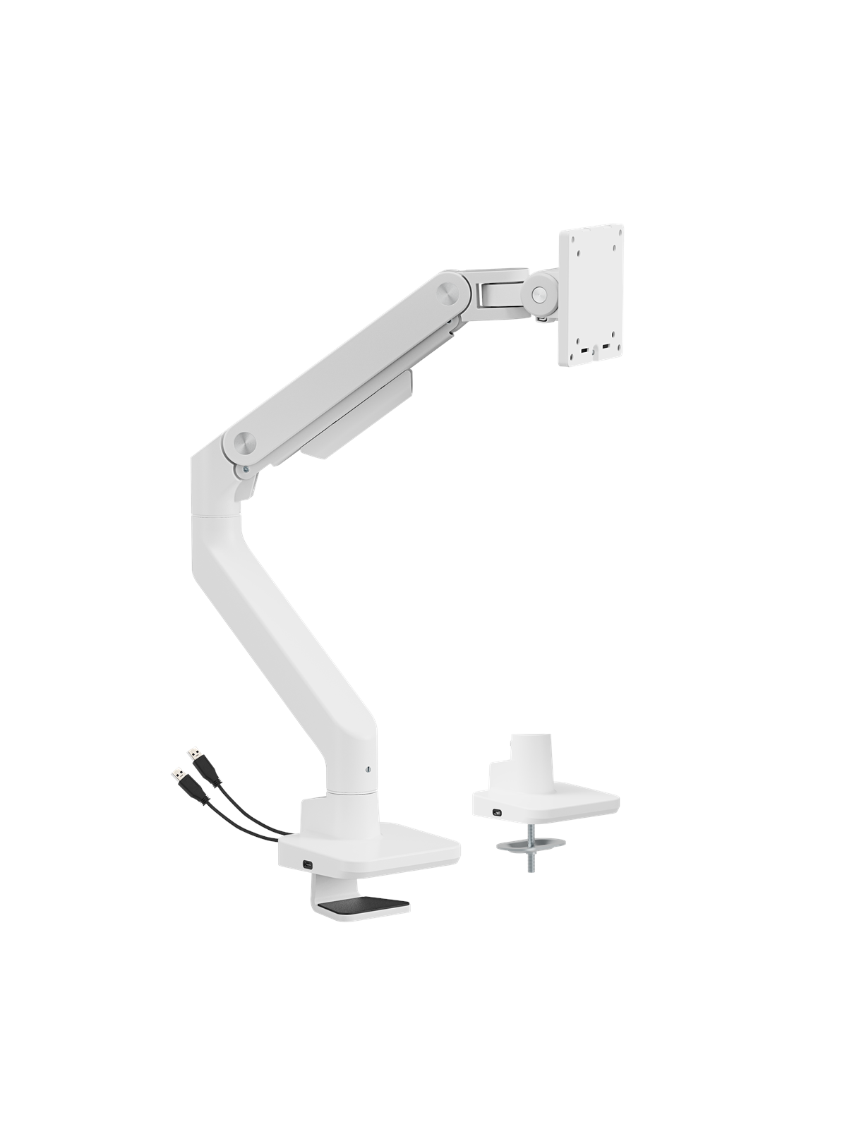 Dutzo Monitorarm Für 1 Monitor (Bis zu 49") - Heavy Duty Mit Usb A- Und C-anschlüssen - Weiß - Monitorhalterung - Mmahdw-1