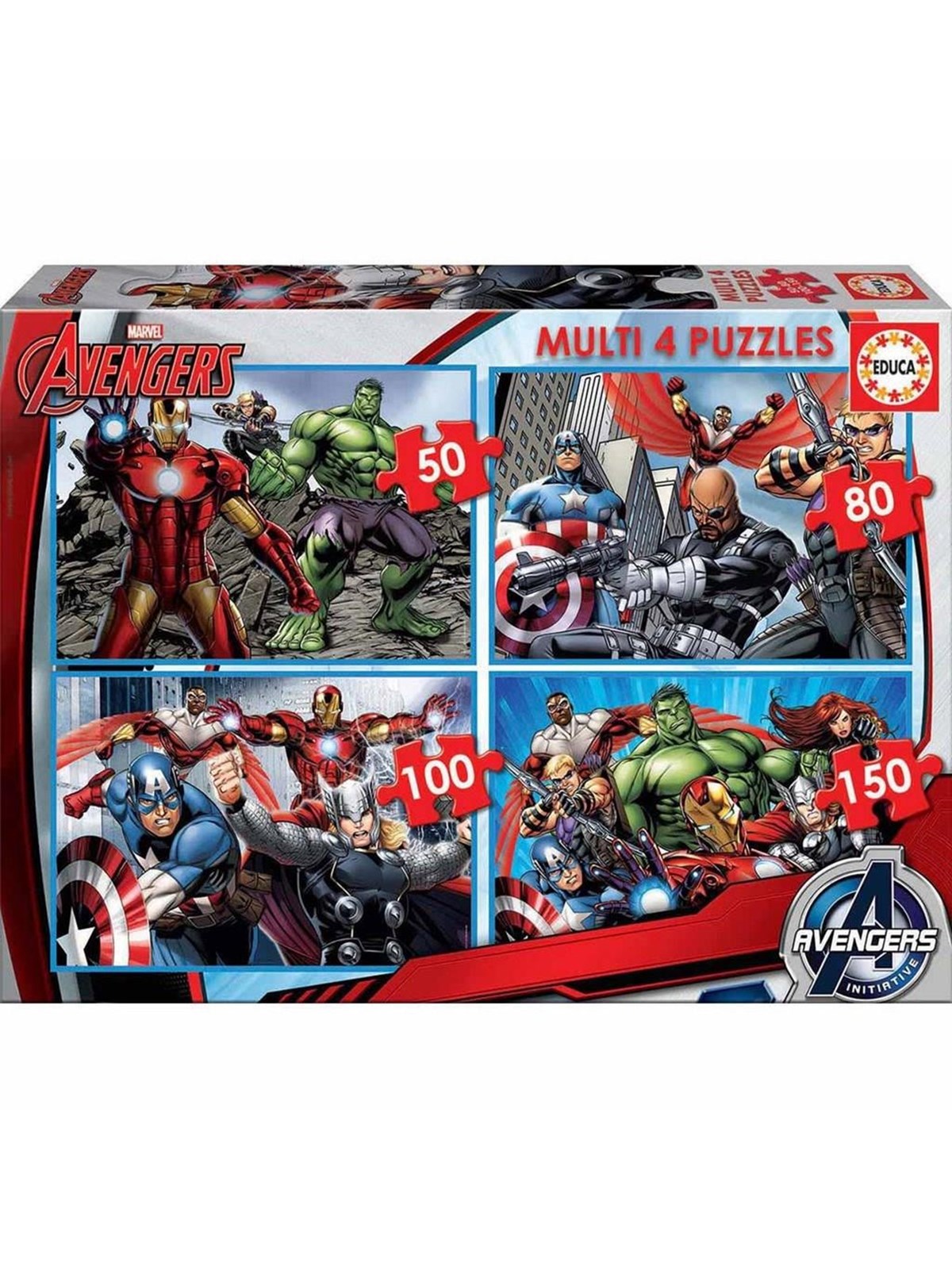 Educa Multi 4 Avengers 50-150 - Puzzle - 80-16331