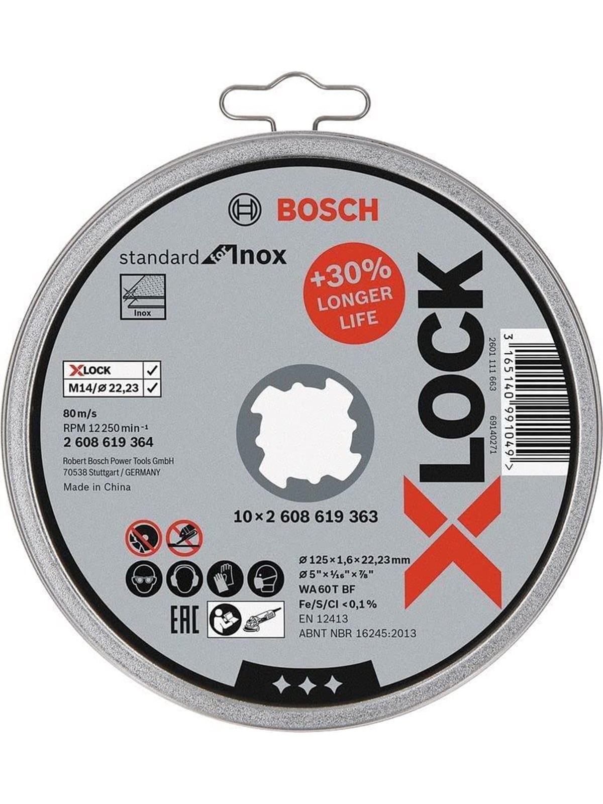 Bosch Cutting disc X-LOCK 125 x 1.6 mm 10 pcs.