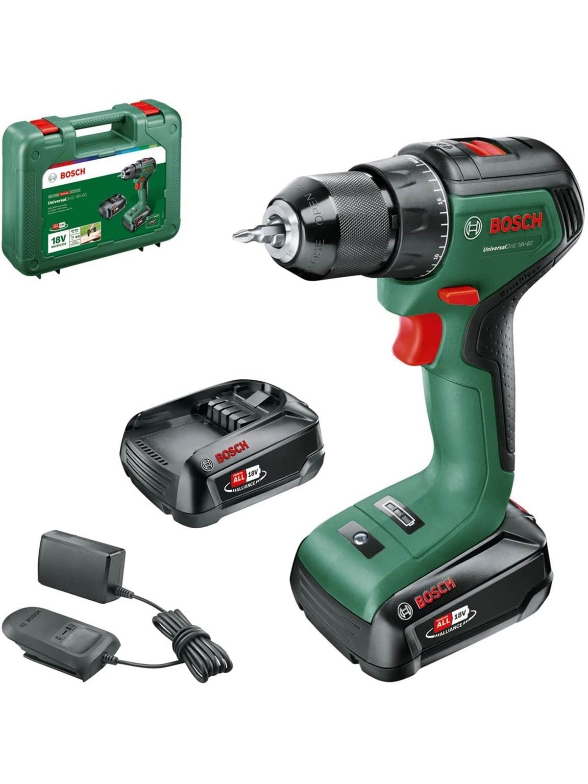 Bosch Cordless Drill Driver Universaldrill 18v-60 2x2.0ah - Schraubbohrmaschinen - 06039d7002