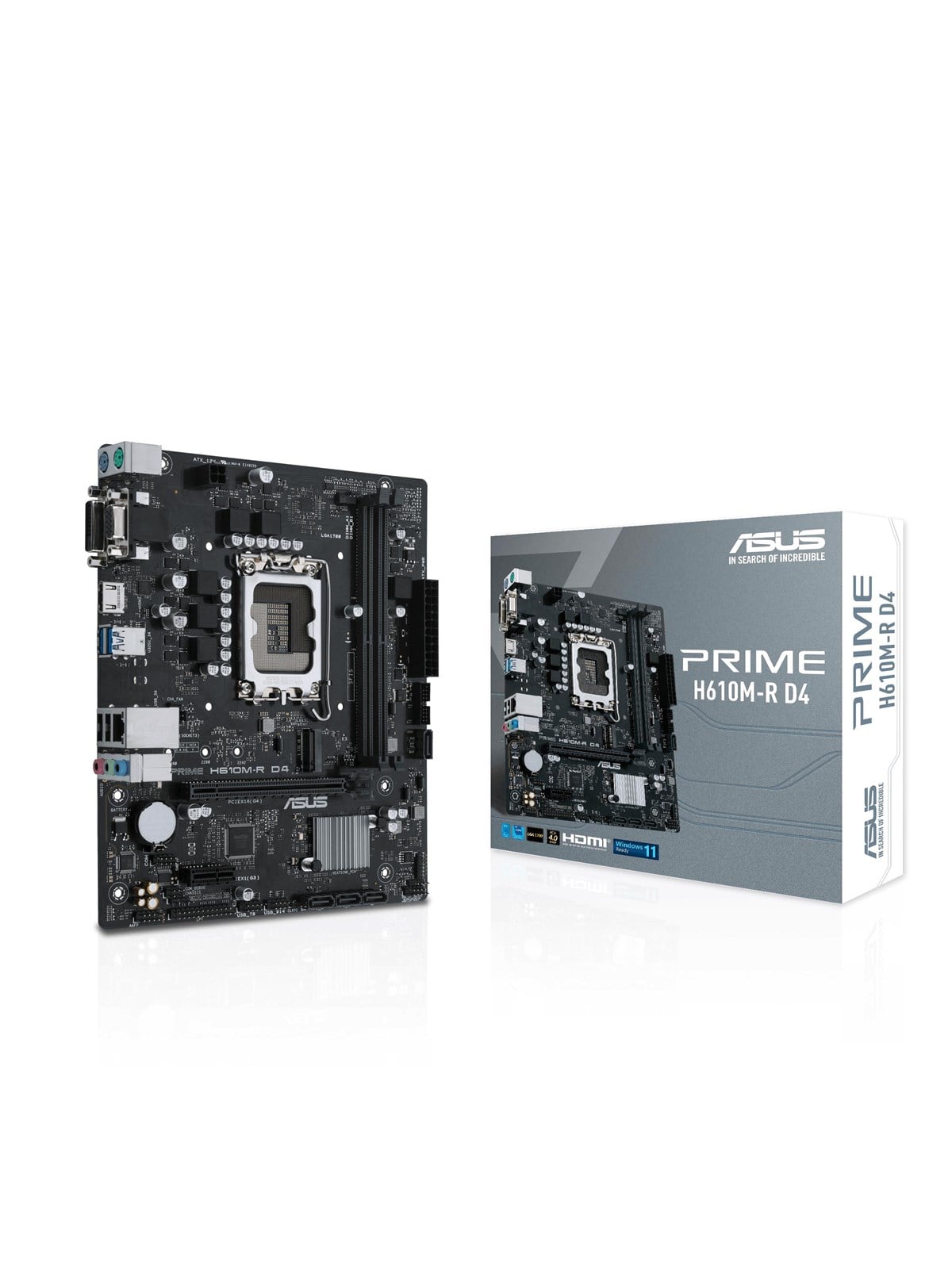 Asus Prime H610m-r D4 Mainboard - Intel H610 - Intel Lga1700 Socket - Ddr4 Ram - Micro-atx - 90mb1b40-m0ecy0