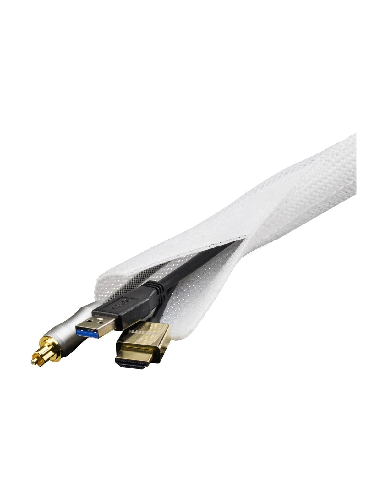 Deltaco Cable Sorting Stocking 3m White - Kabelkanal Kabelschlauch - Ldr17