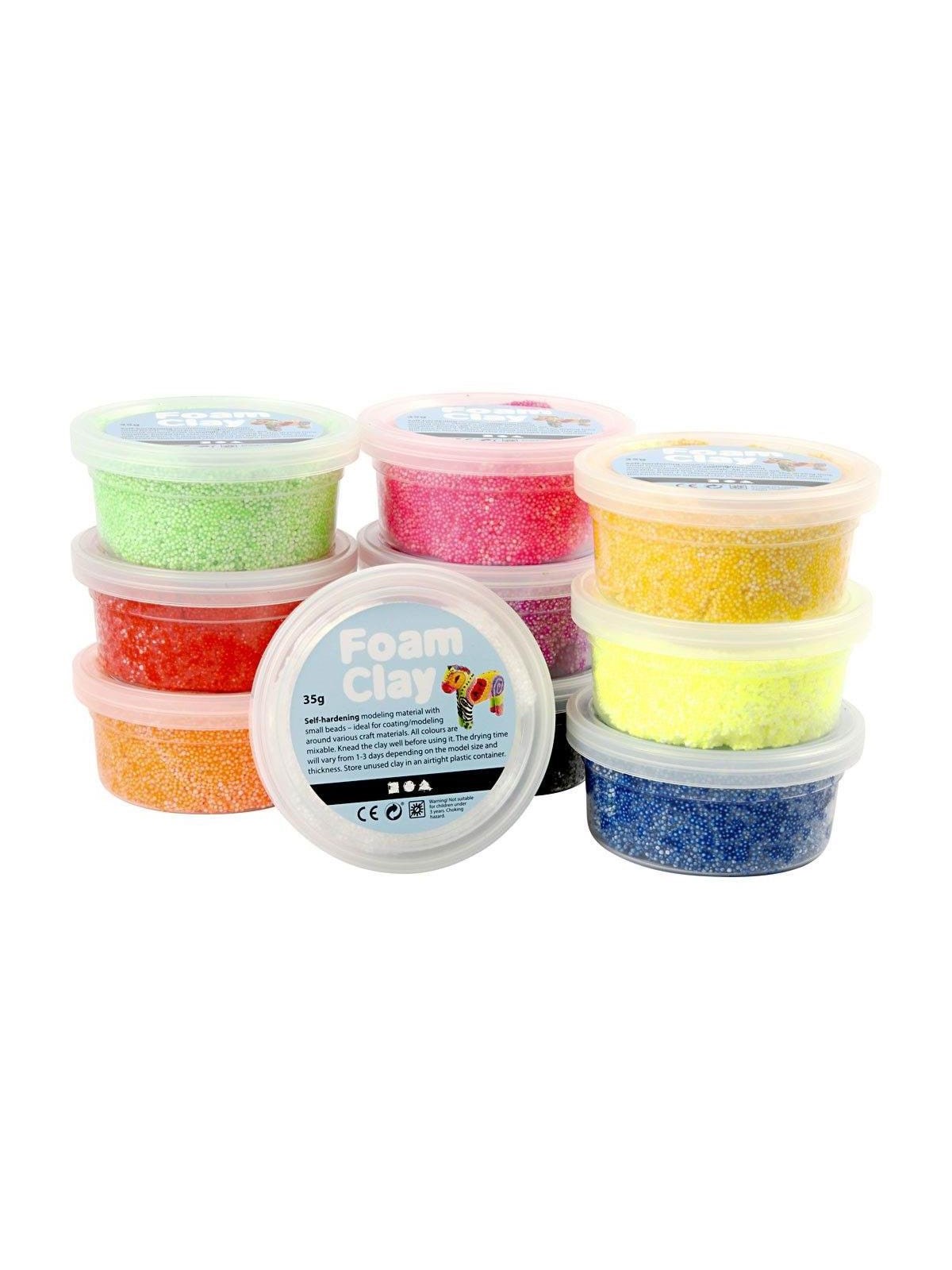 Creativ Company Foam Clay - Basic Colors 10x35gr - Hobby Zubehoer - 78930