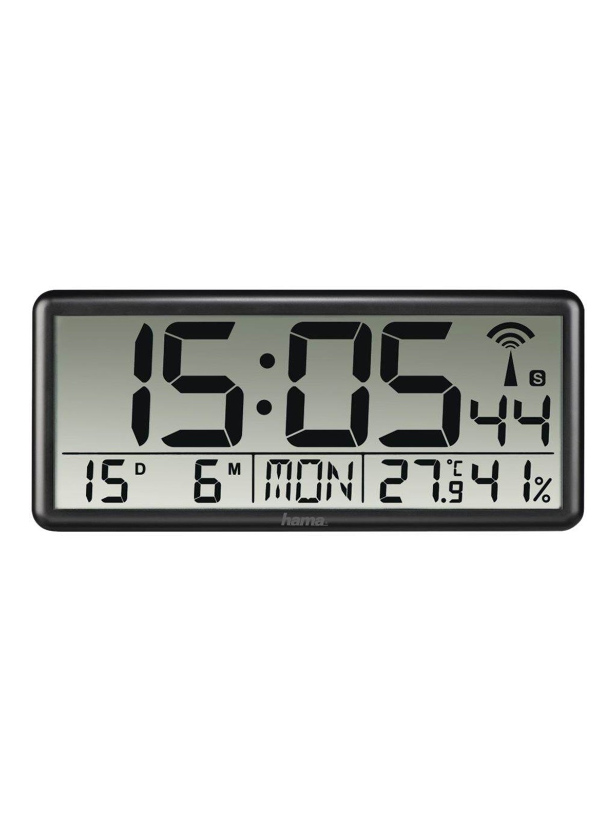 Hama "Jumbo" - Clock - Electronic - Desktop Wall Mountable - Black - Einrichtung - 00186352