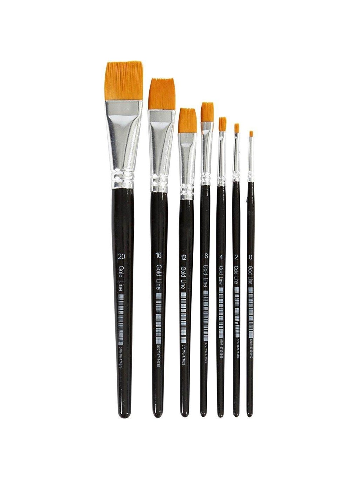 Creativ Company Gold Line Brushes - 7 Mixed - Hobby Zubehoer - 10247