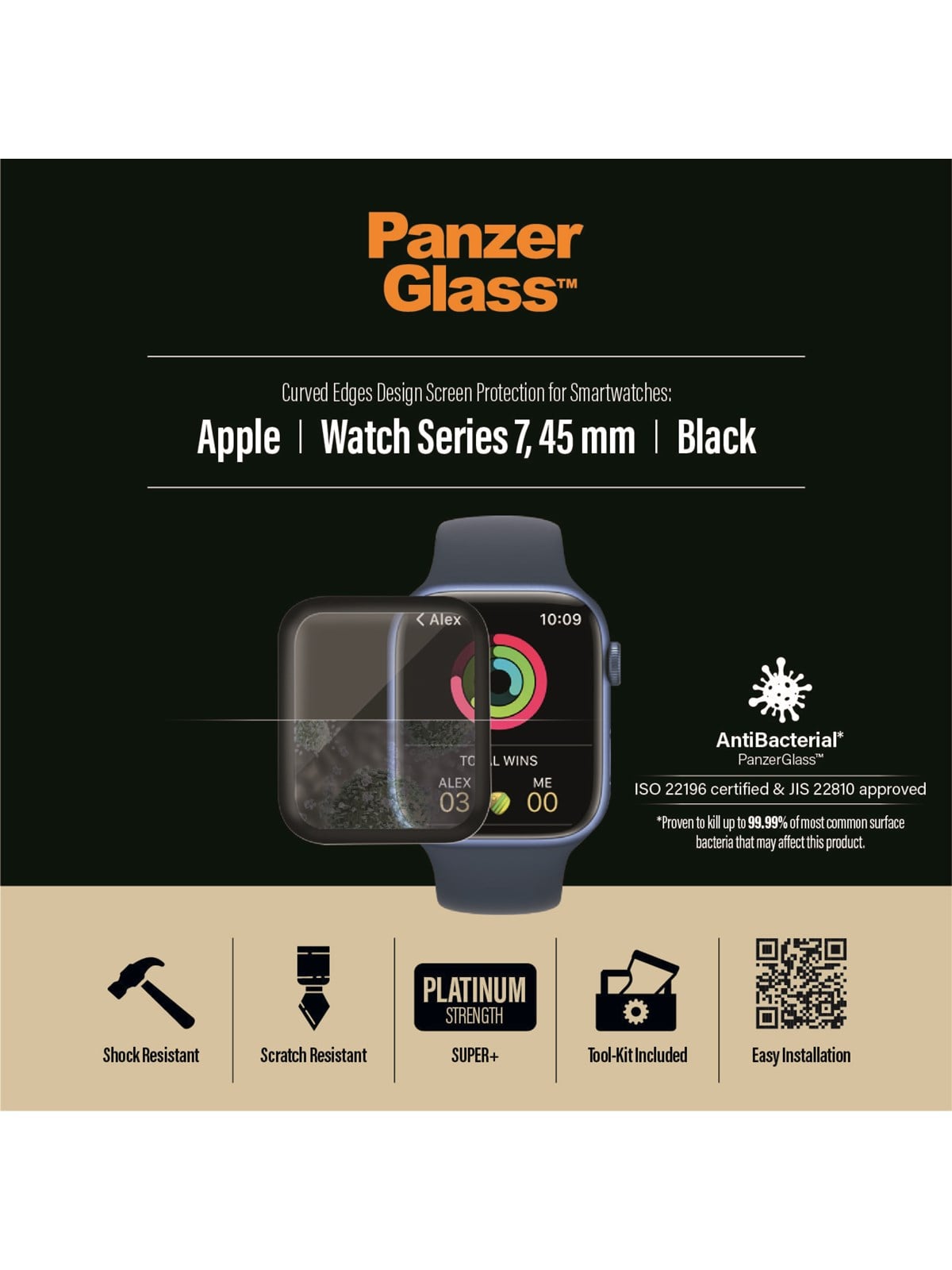 Panzerglass Apple Watch Series 8 | 7 | 45mm | Screen Protector Glass - Handys Schutzfolie - Panzer2019
