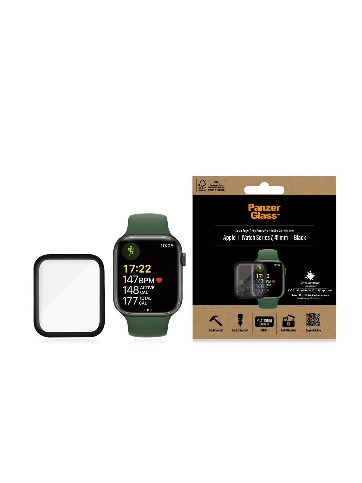 Panzerglass Apple Watch Series 8 | 7 | 41mm | Screen Protector Glass - Handys Schutzfolie - Panzer2018