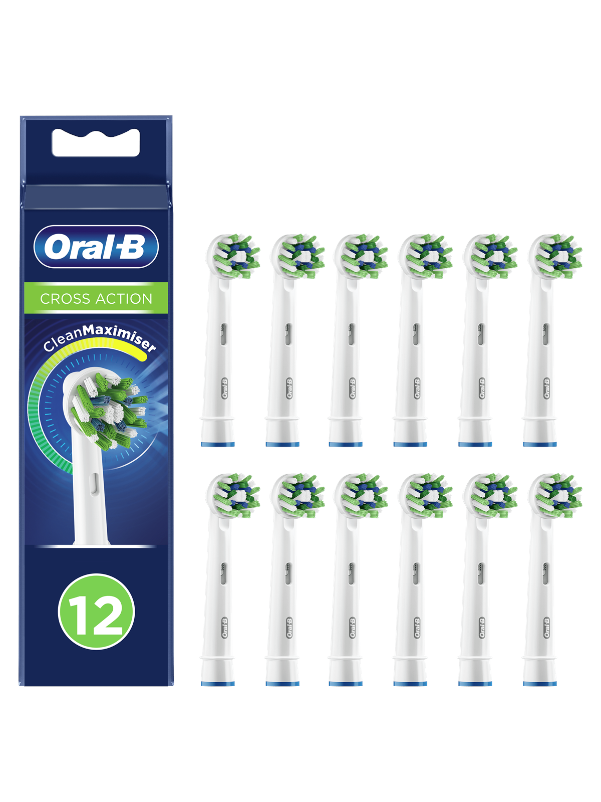Oral-b Bürstenköpfe Cross Action 12 Pcs Letterbox - Elektrische Zahnbuersten - 4210201395324