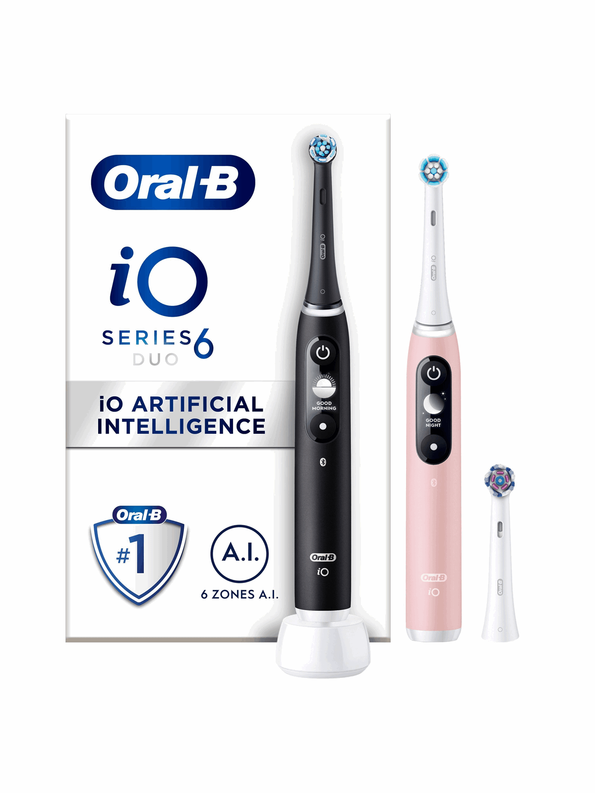 Oral-b Elektrische Zahnbürste Io6 Duo Pack Black Lava/pink Sand - 2 Handles - Elektrische Zahnbuersten - 4210201448877